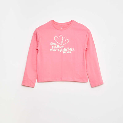 T-shirt imprimé manches longues ROSE