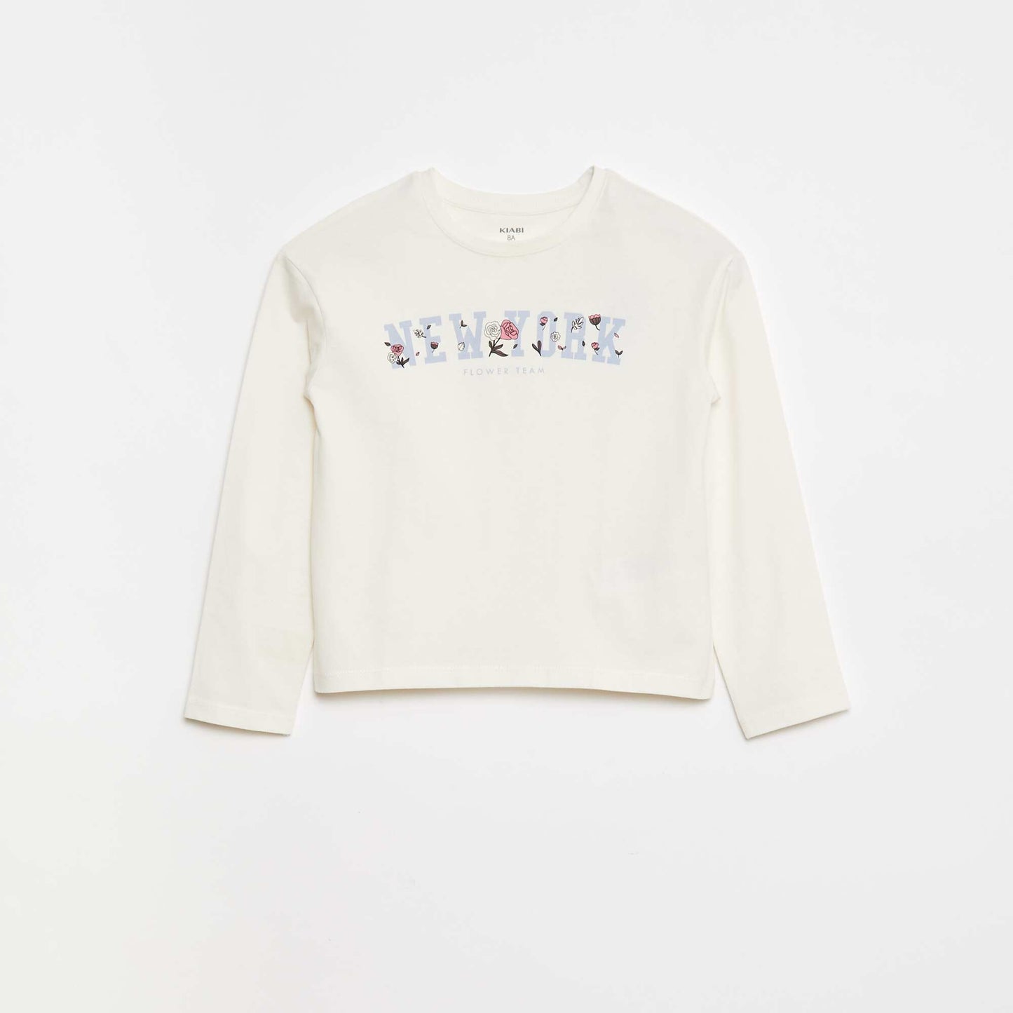 T-shirt imprimé manches longues BLANC