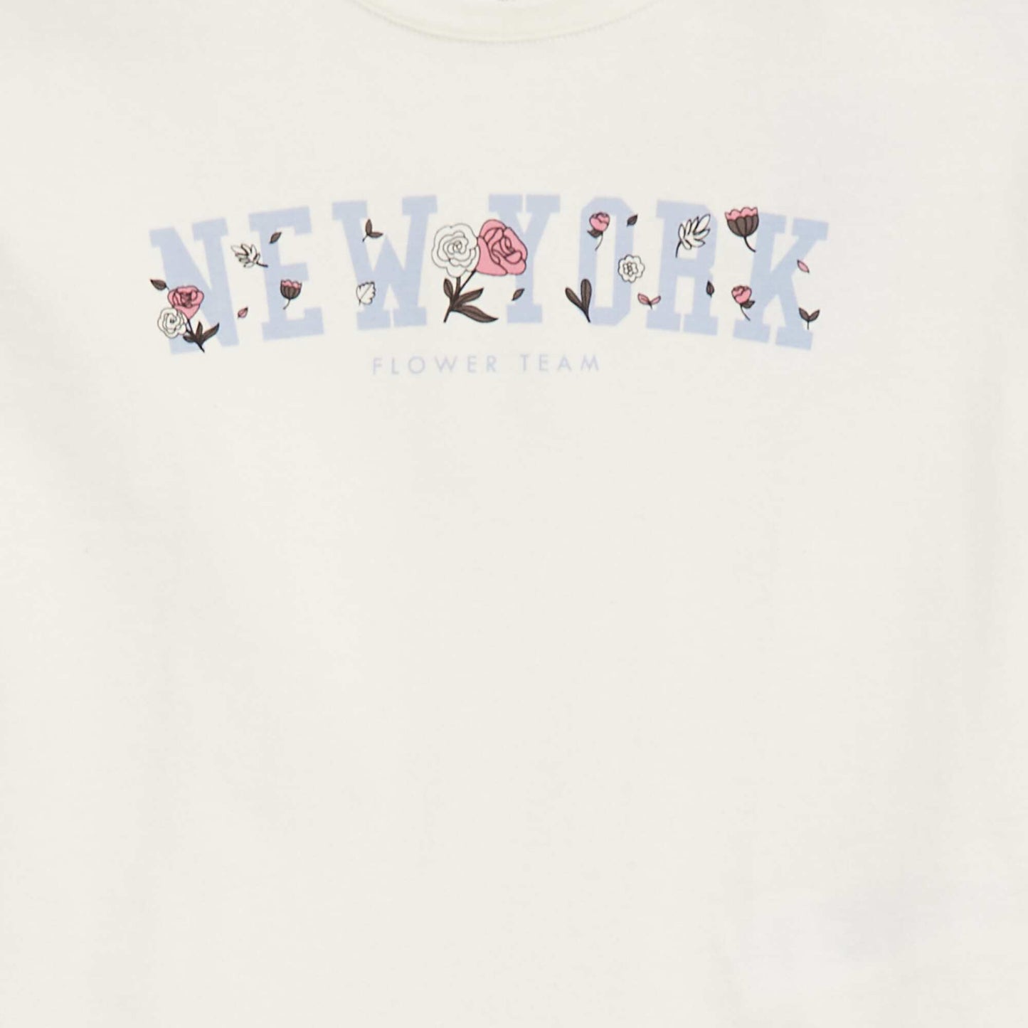 T-shirt imprimé manches longues BLANC