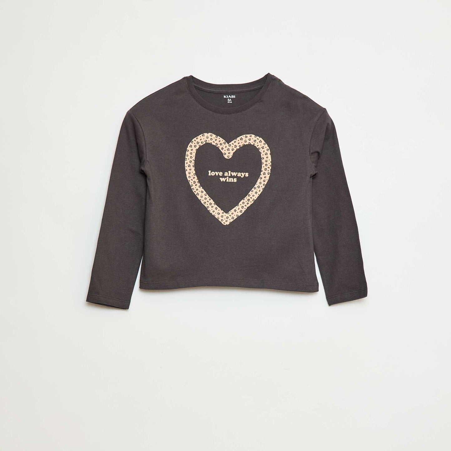 T-shirt imprimé manches longues GRIS LéOPARD