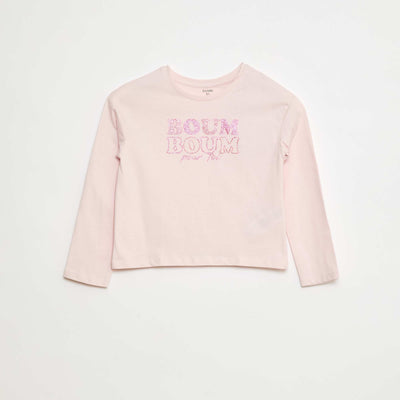 T-shirt imprimé manches longues ROSE