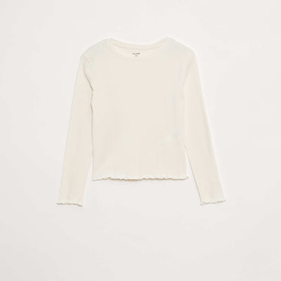 Tee-shirt en maille côtelée BLANC