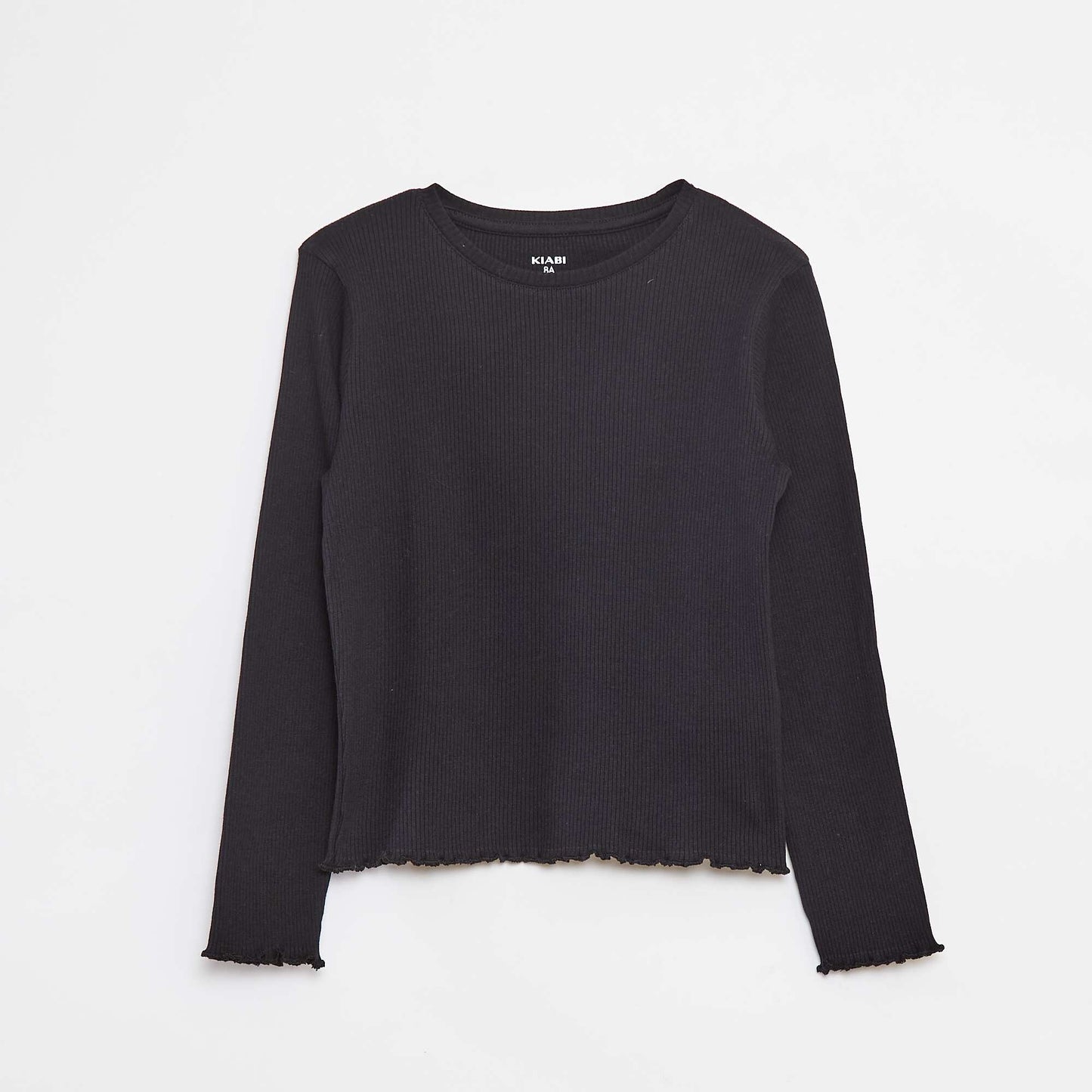 Tee-shirt en maille côtelée NOIR