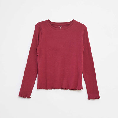 Tee-shirt en maille côtelée BORDEAUX
