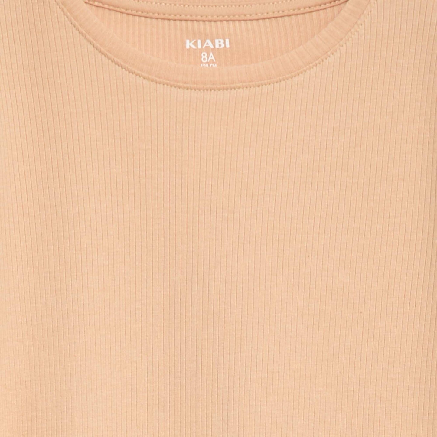 Tee-shirt en maille côtelée BEIGE