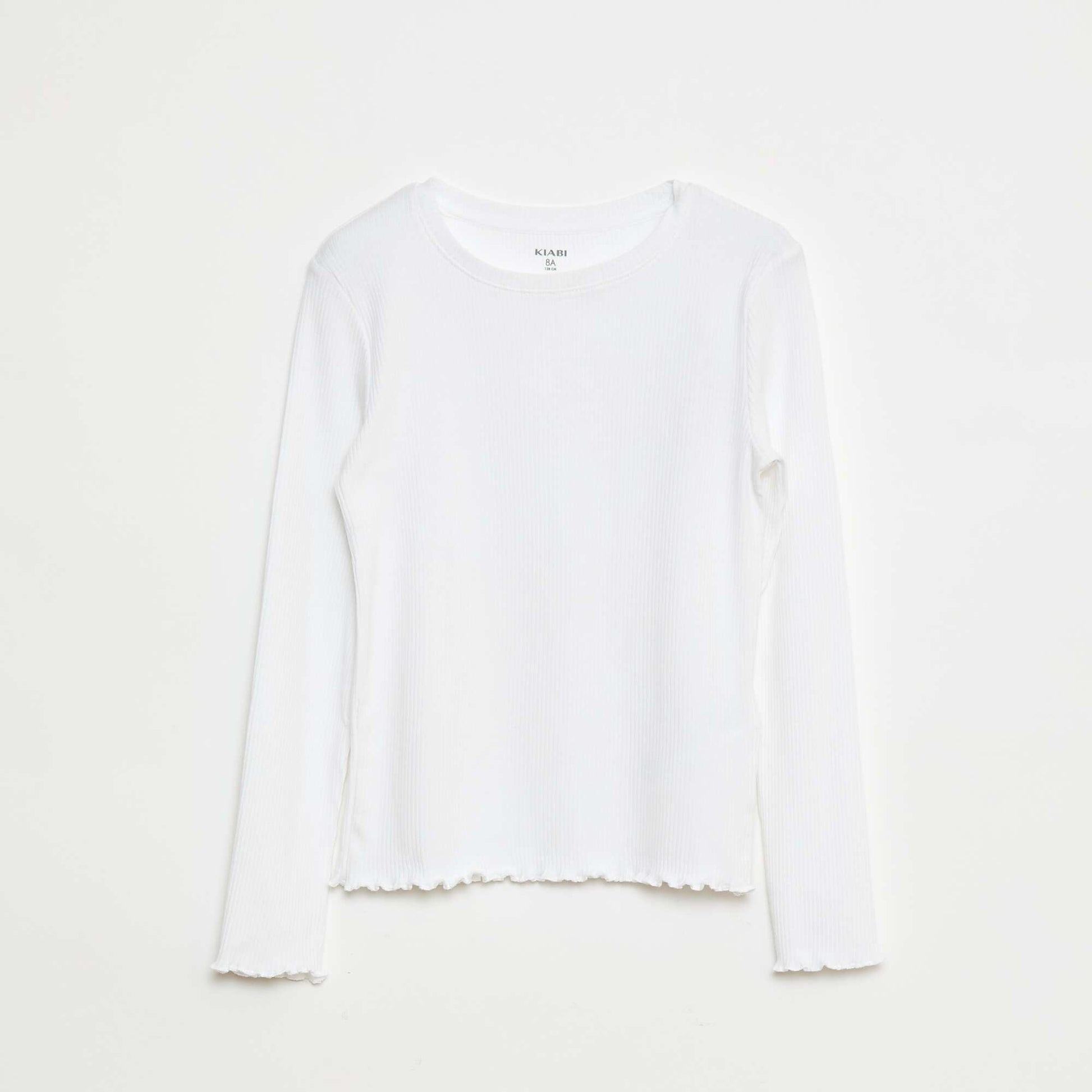 Tee-shirt en maille côtelée BLANC