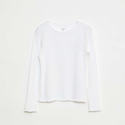 Tee-shirt en maille côtelée BLANC