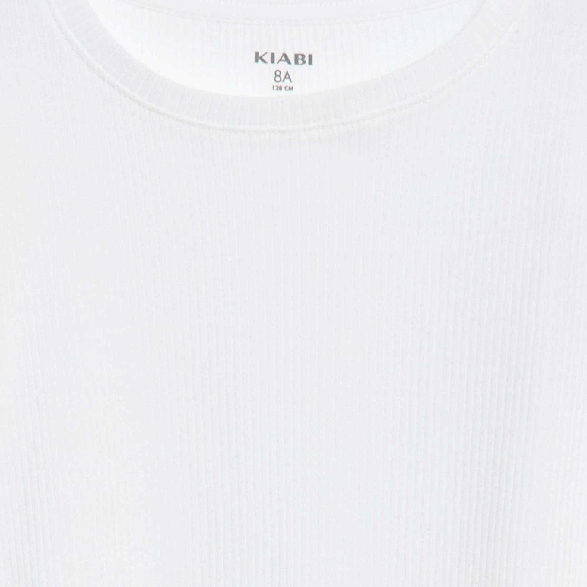 Tee-shirt en maille côtelée BLANC