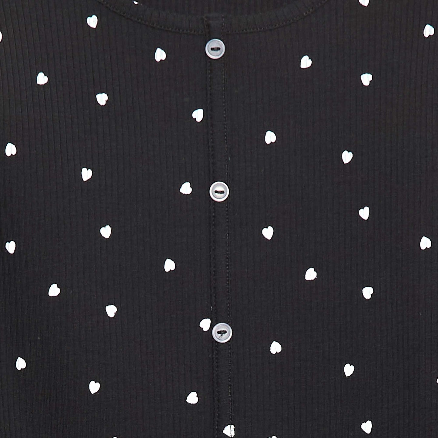 T-shirt côtelé à fleurs NOIR