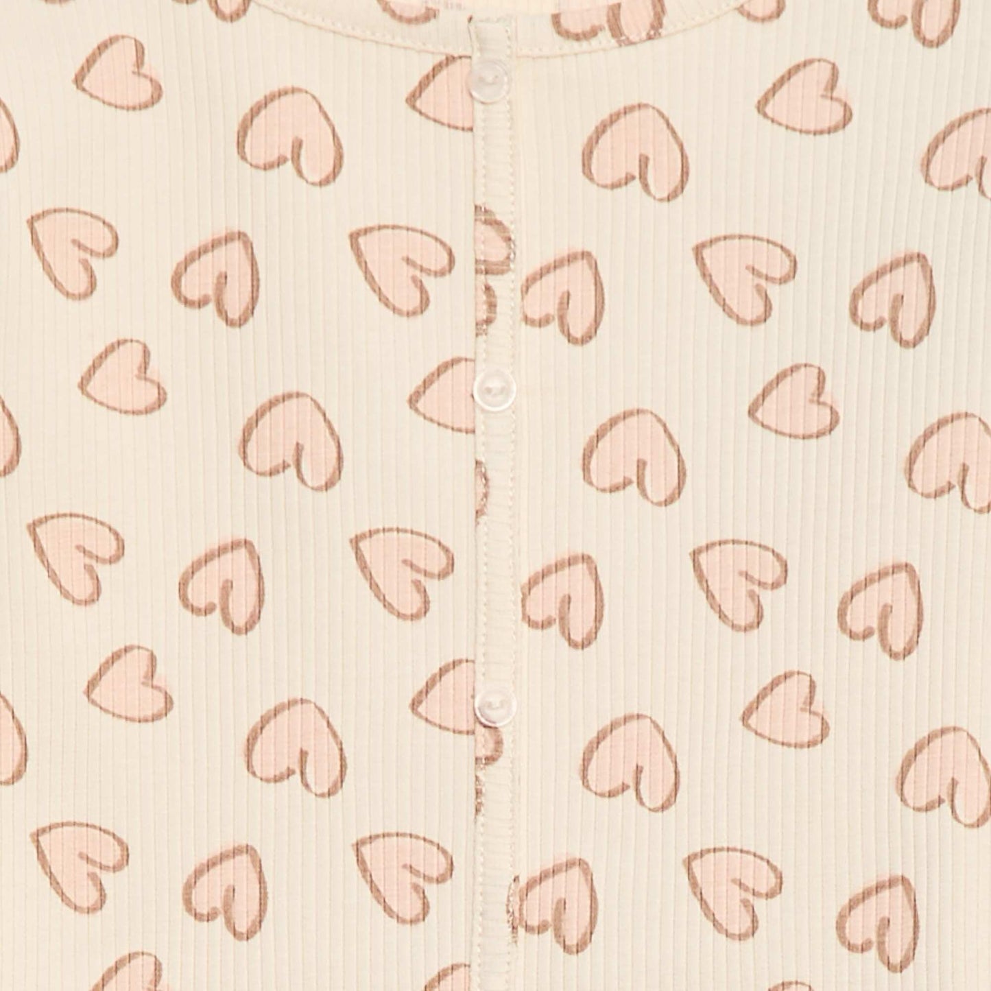 T-shirt côtelé à fleurs BEIGE