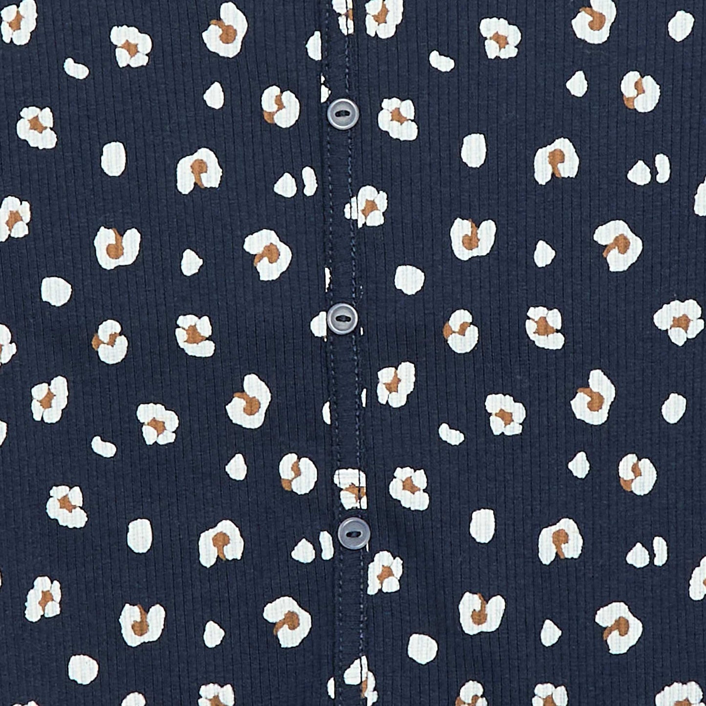 T-shirt côtelé à fleurs BLEU