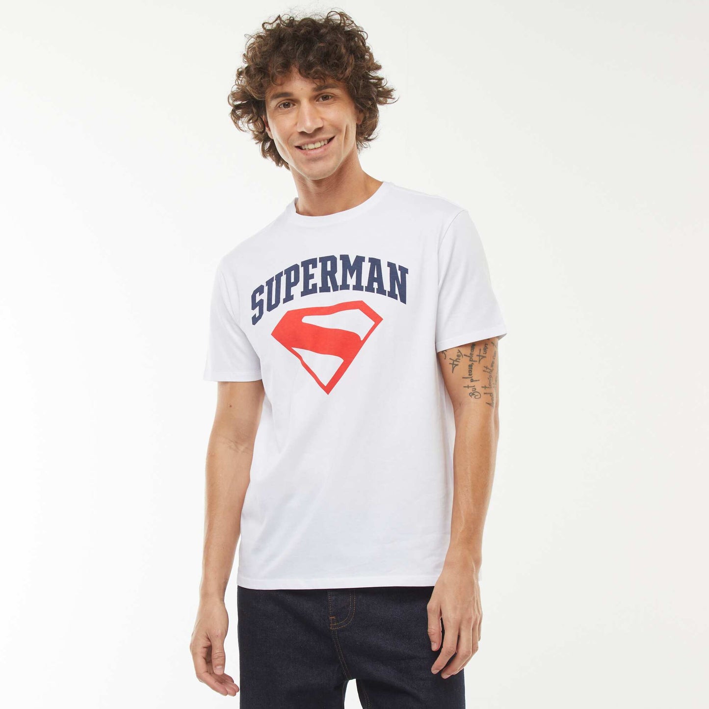 T-shirt 'Superman' 'DC Comics'  manches courtes BLANC