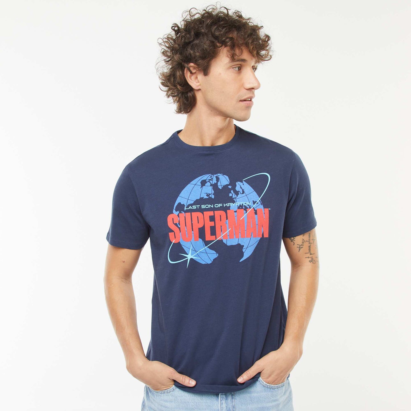 T-shirt 'Superman' 'DC Comics'  manches courtes BLEU MARINE