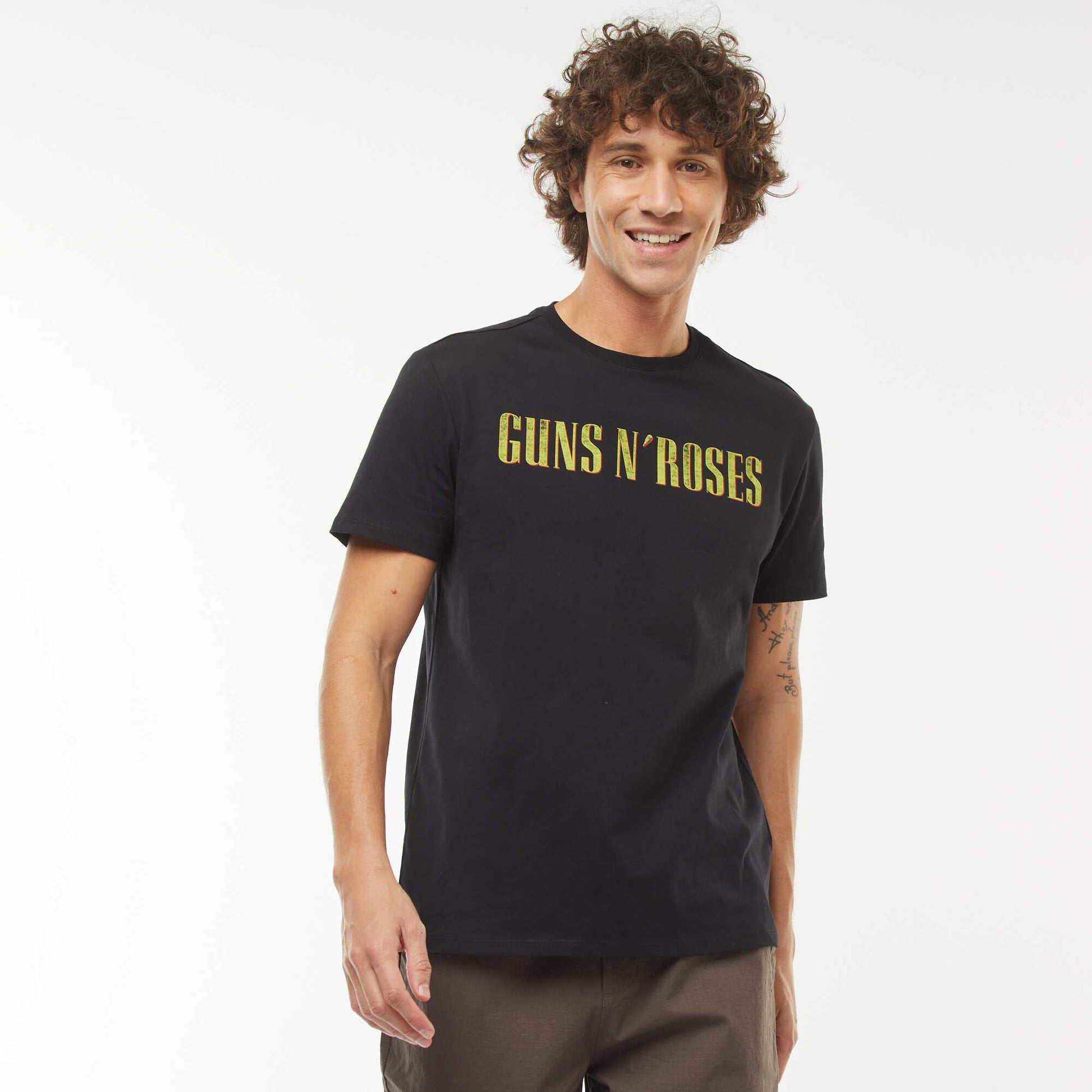 T-shirt imprimé 'Guns'N'Roses' manches courtes NOIR