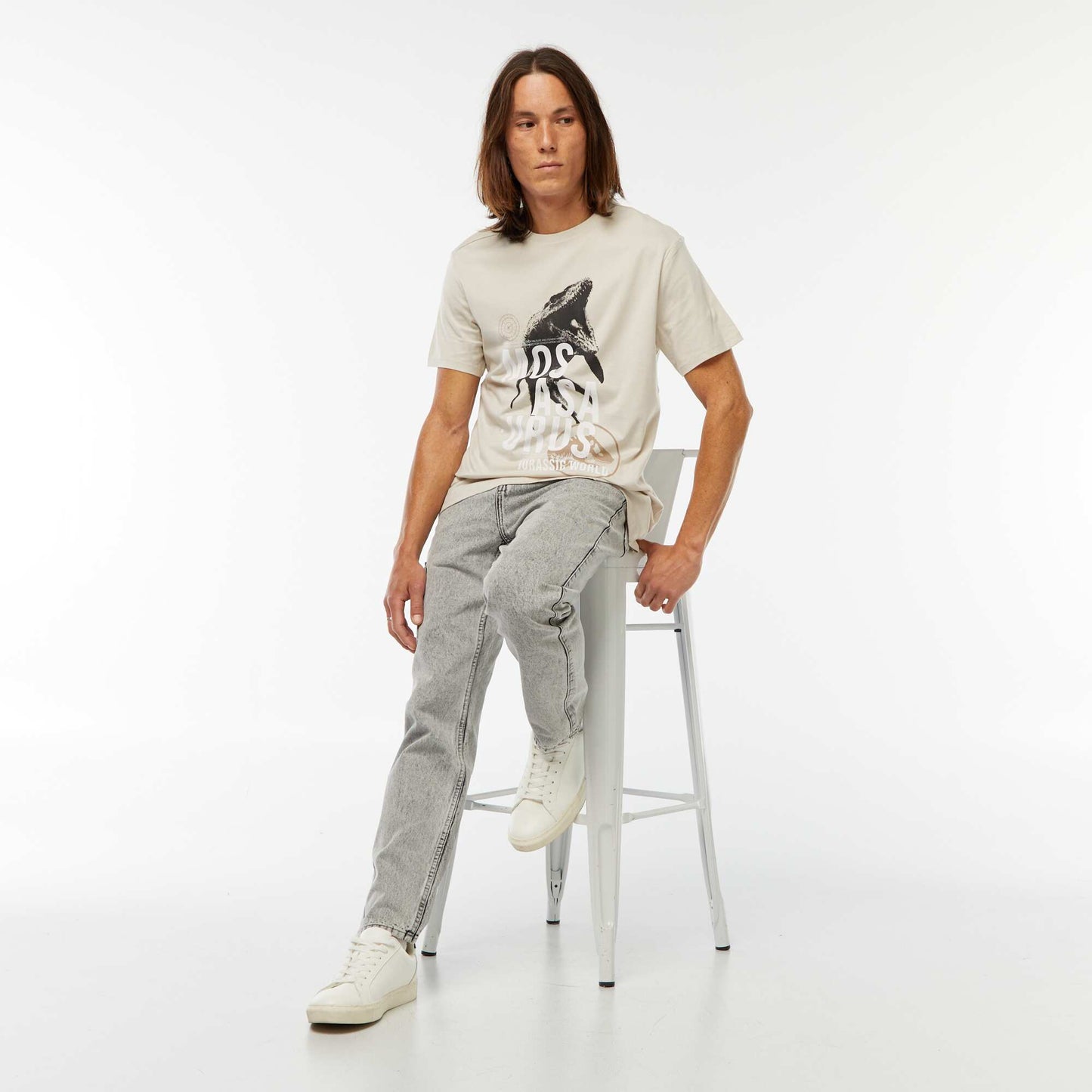 T-shirt 'Jurassic World' manches courtes GRIS