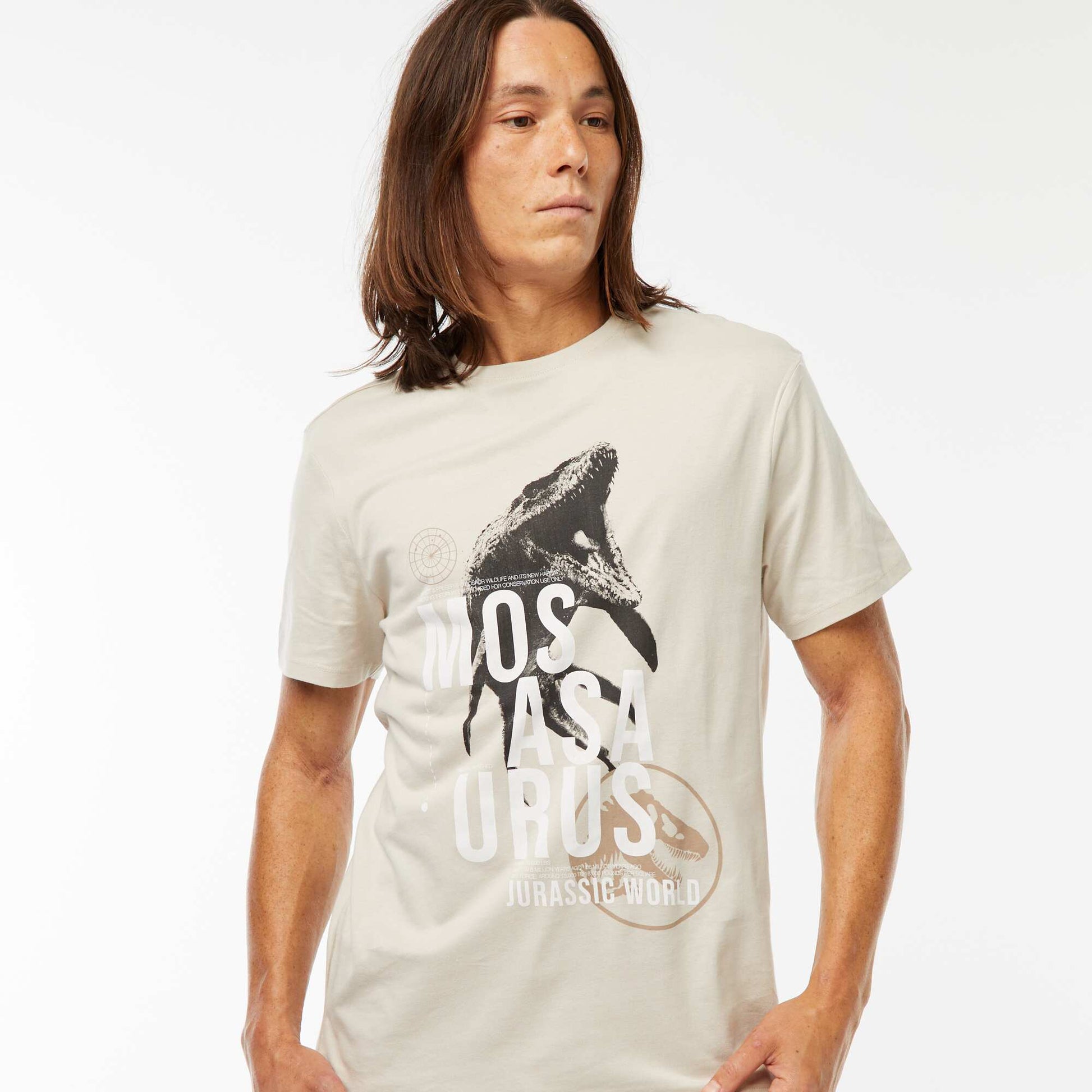 T-shirt 'Jurassic World' manches courtes GRIS