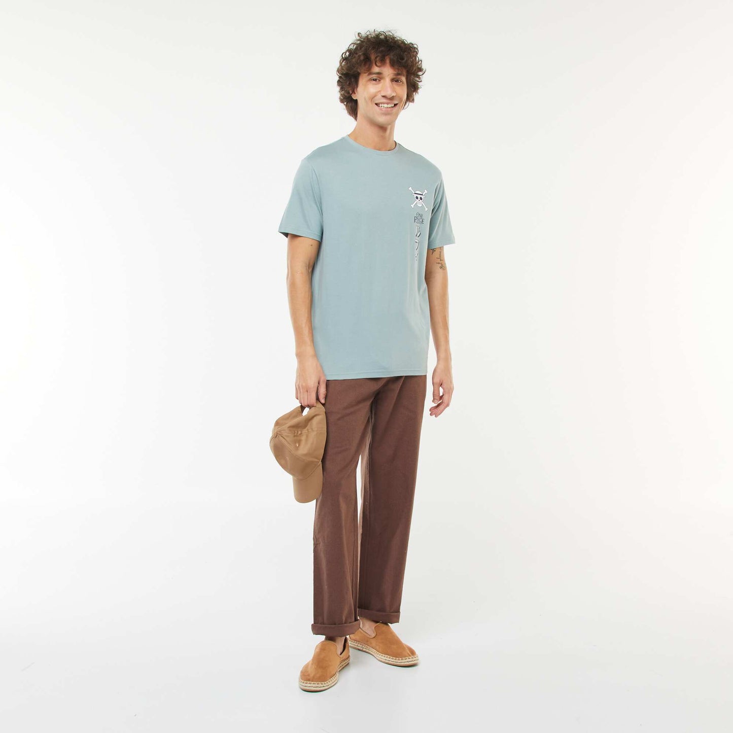 T-shirt 'One Piece' manches courtes BLEU