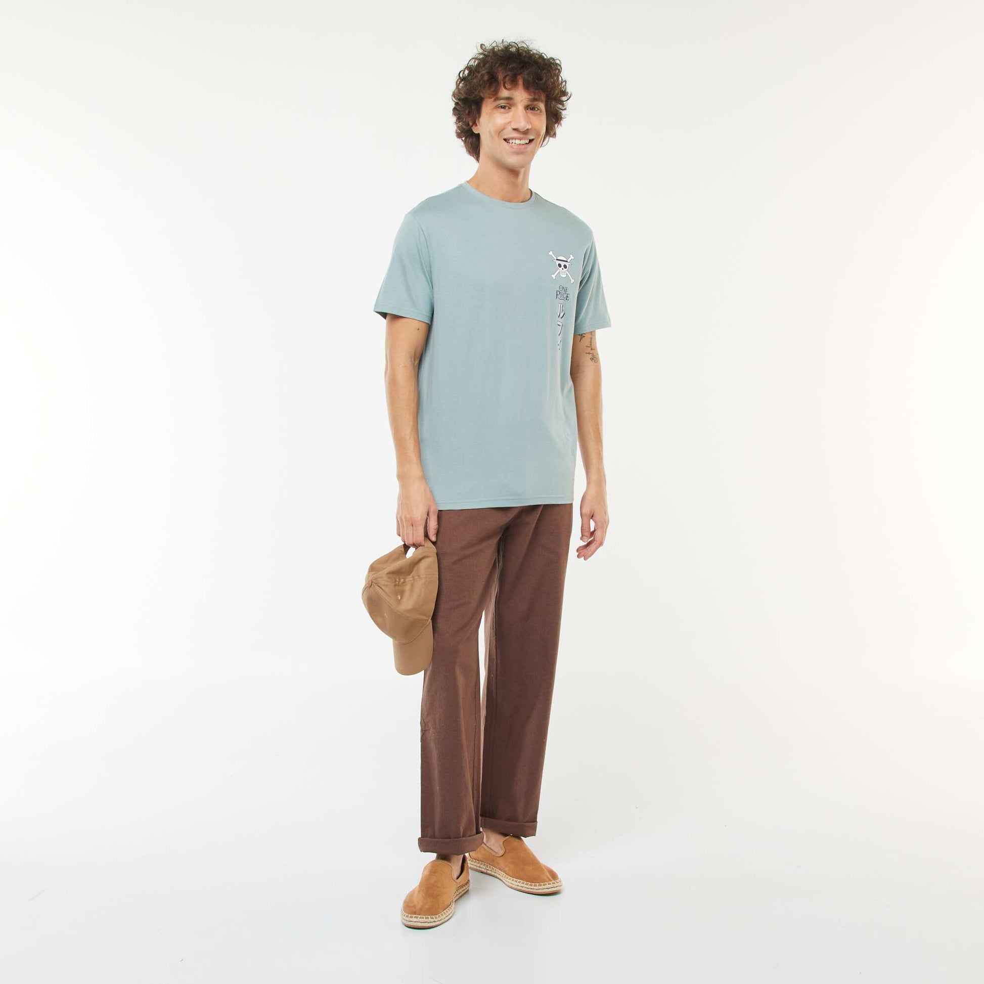 T-shirt 'One Piece' manches courtes BLEU