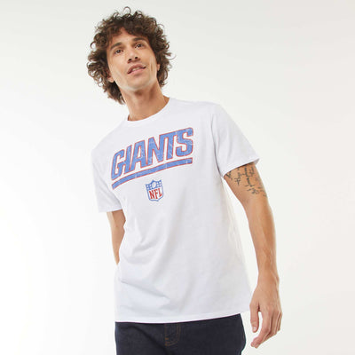 T-shirt  imprimé 'NFL' 'Giants' manches courtes BLANC