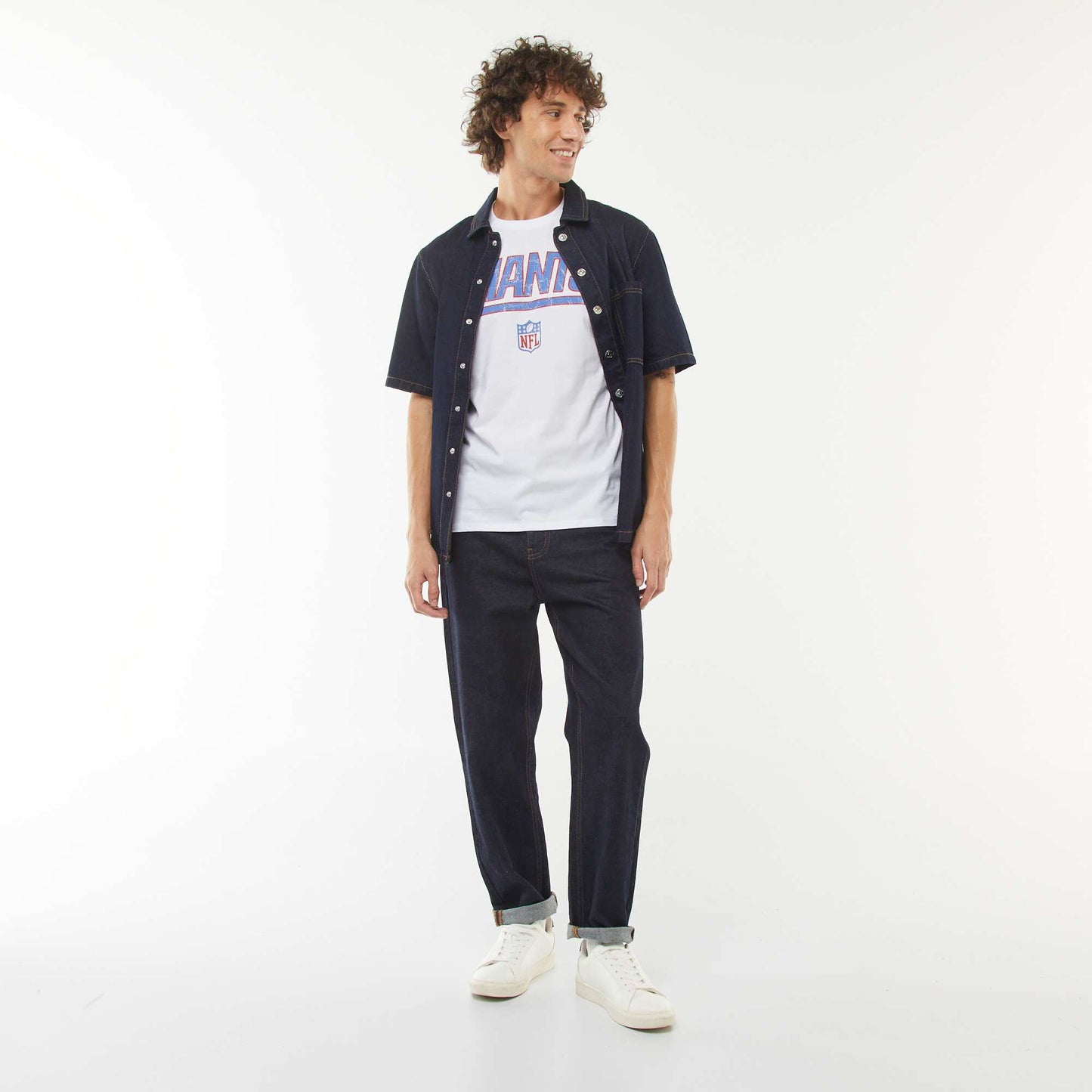 T-shirt  imprimé 'NFL' 'Giants' manches courtes BLANC