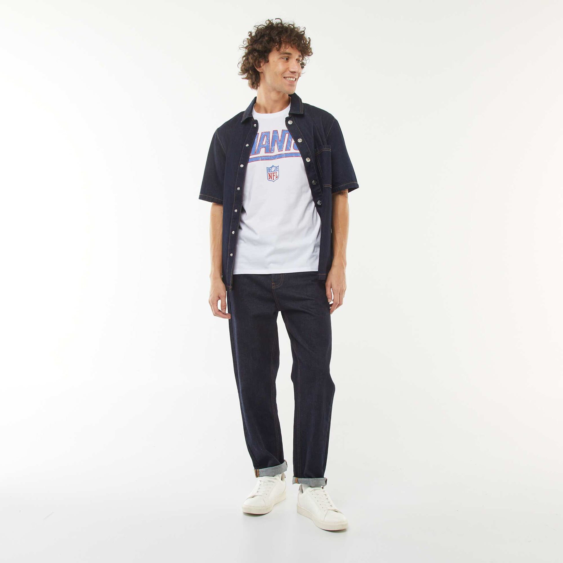 T-shirt  imprimé 'NFL' 'Giants' manches courtes BLANC
