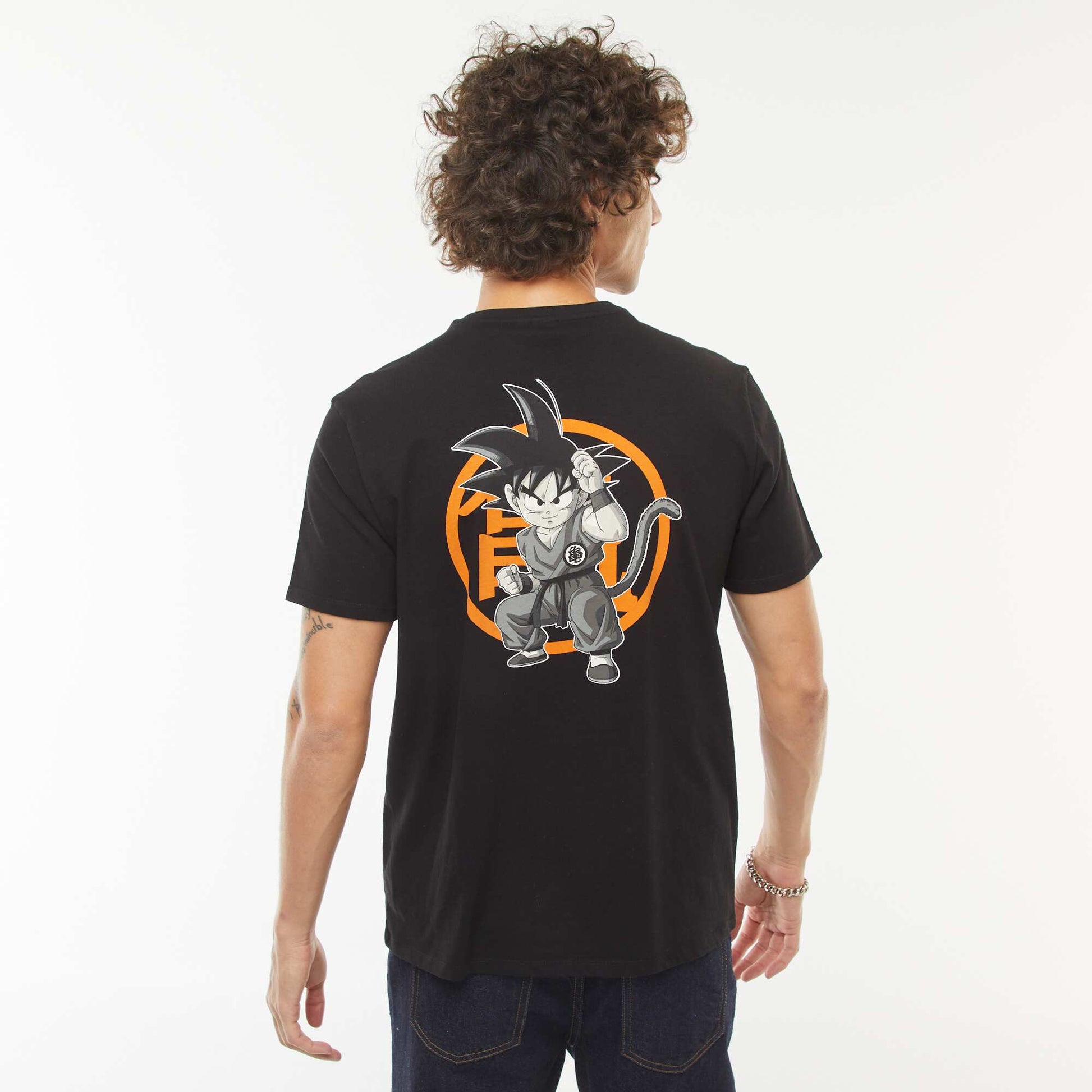 T-shirt 'Goku' 'Dragon Ball Z' manches courtes NOIR