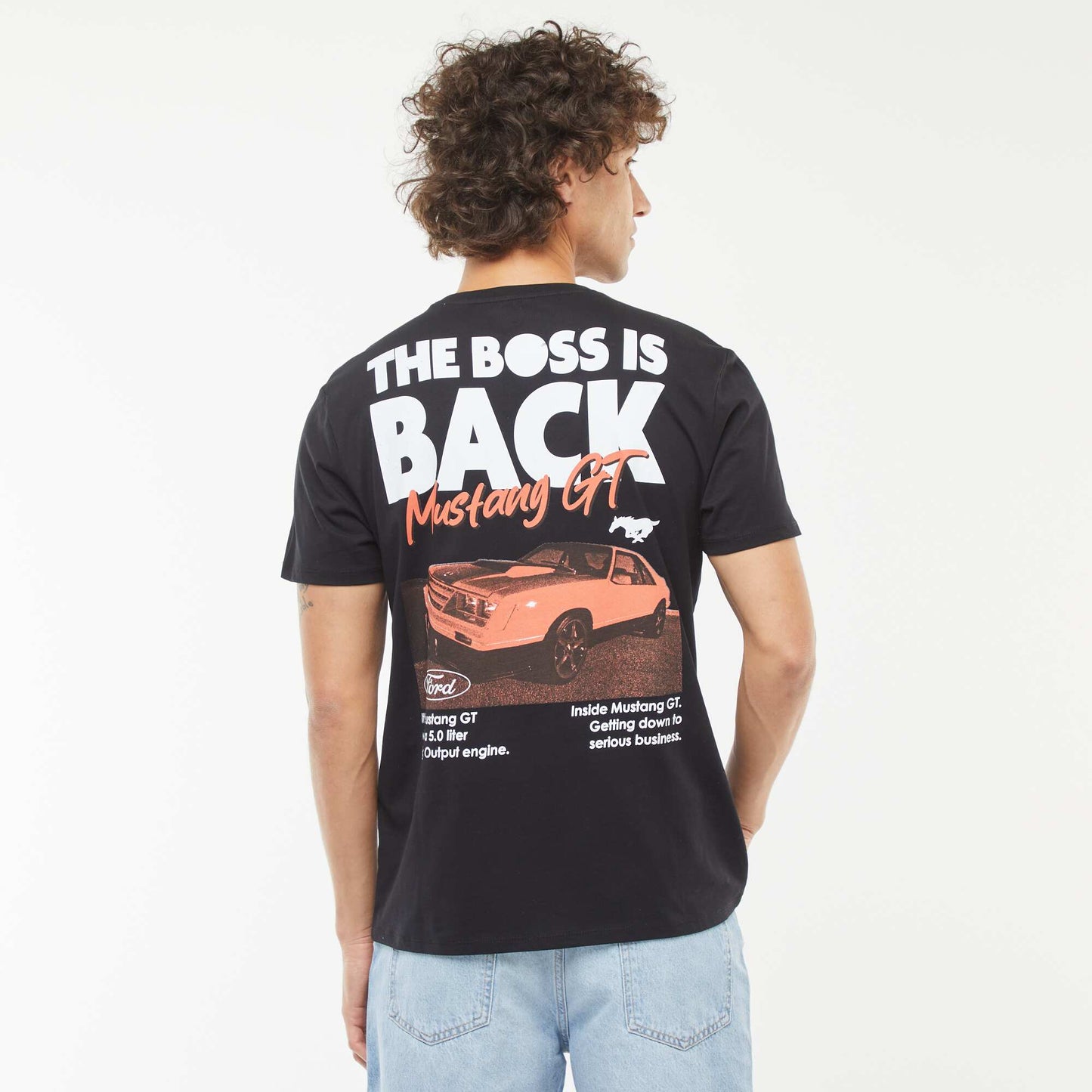 T-shirt 'Ford Mustang'  manches courtes NOIR