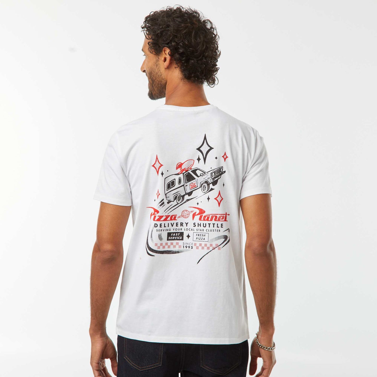 T-shirt 'Toy Story' 'Pizza Planet' manches courtes BLANC