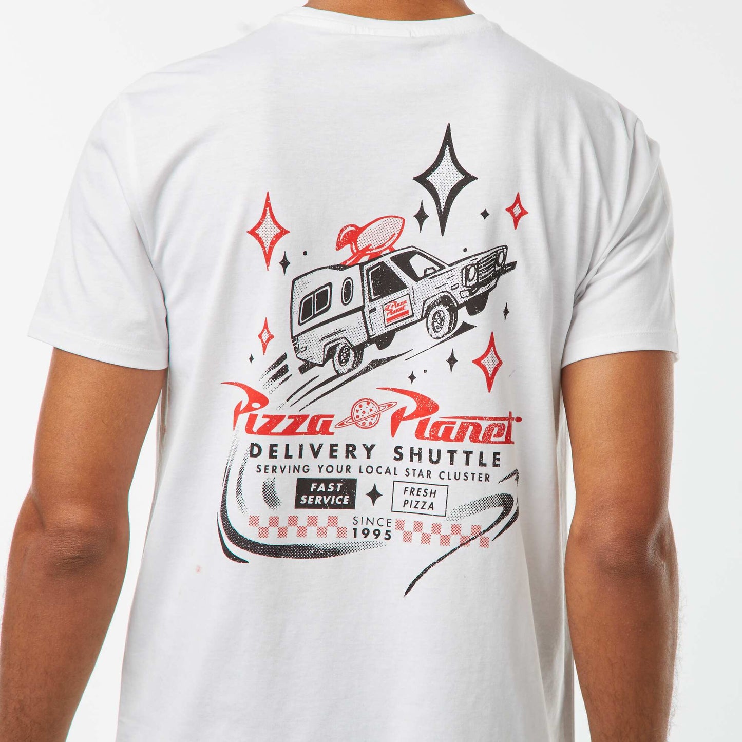 T-shirt 'Toy Story' 'Pizza Planet' manches courtes BLANC