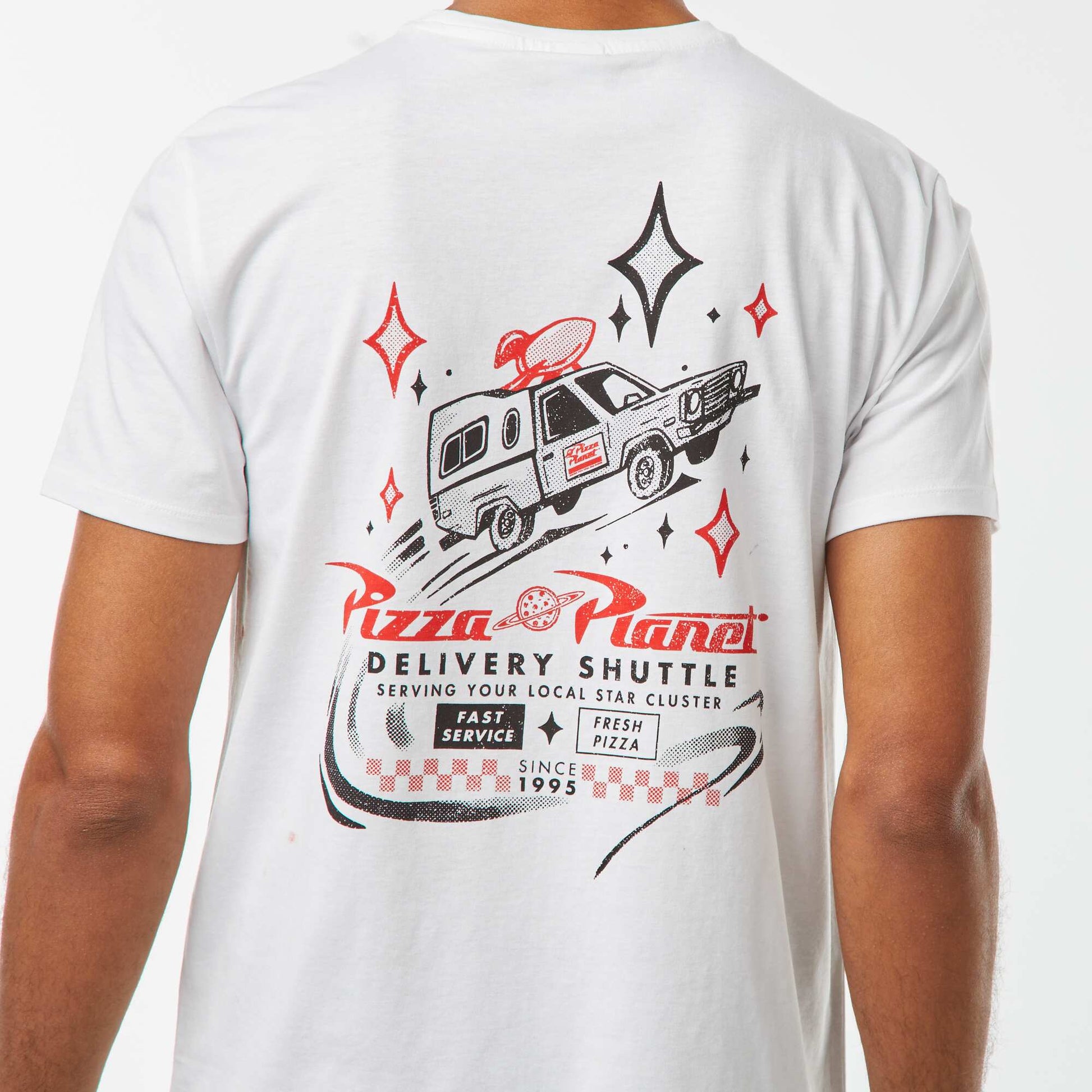 T-shirt 'Toy Story' 'Pizza Planet' manches courtes BLANC