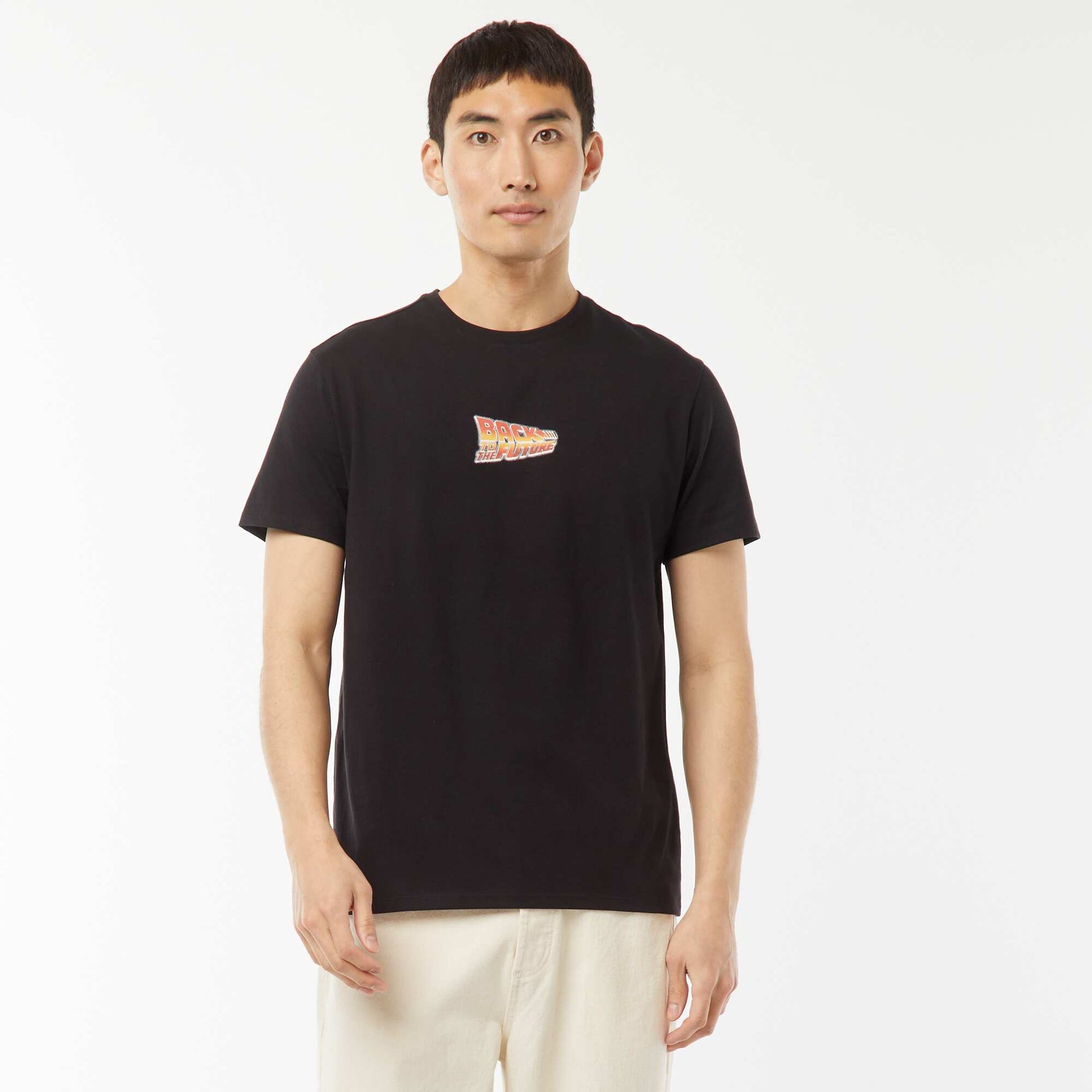 T-shirt 'Retour vers le futur' imprimé recto/verso NOIR