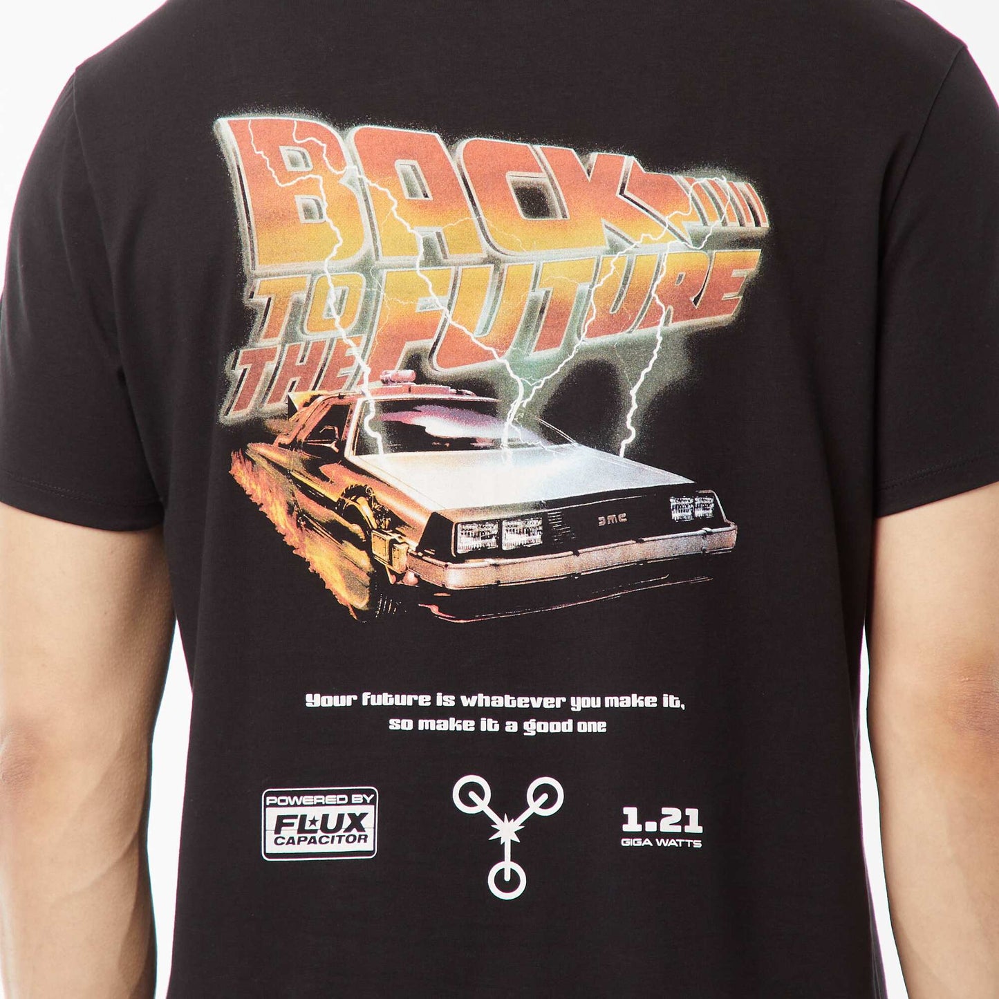 T-shirt 'Retour vers le futur' imprimé recto/verso NOIR