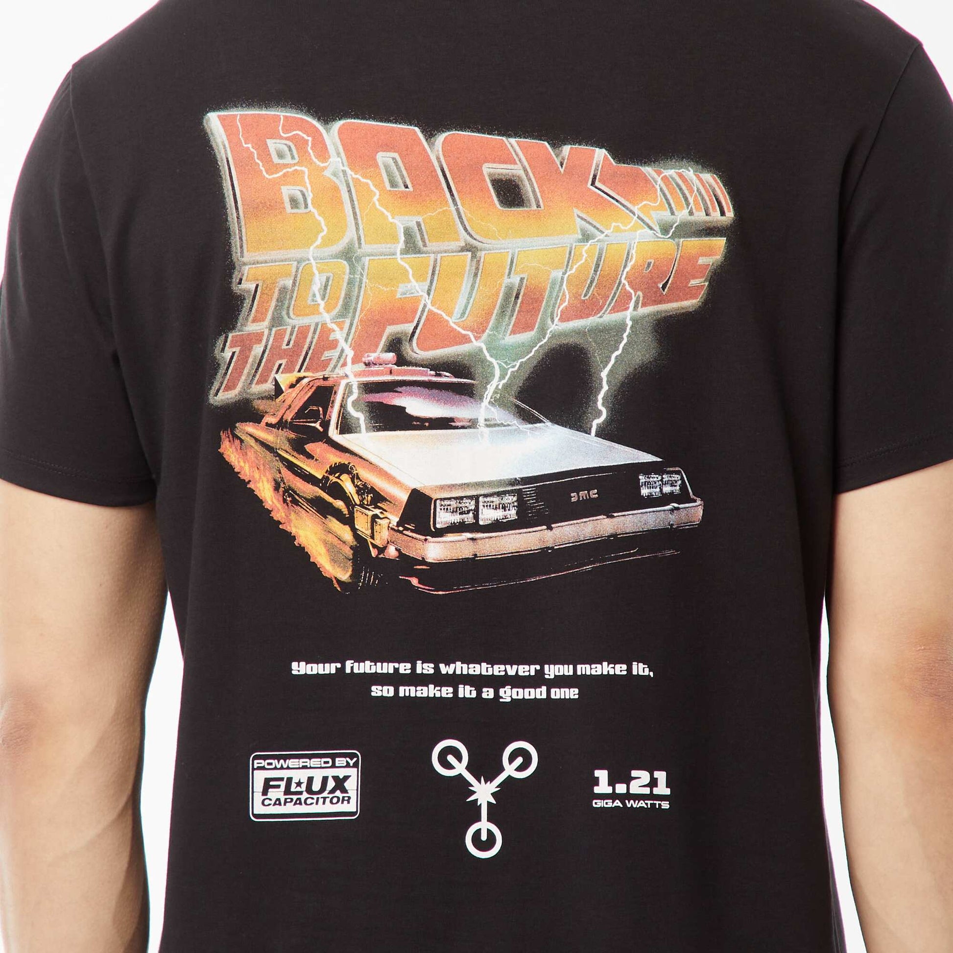 T-shirt 'Retour vers le futur' imprimé recto/verso NOIR