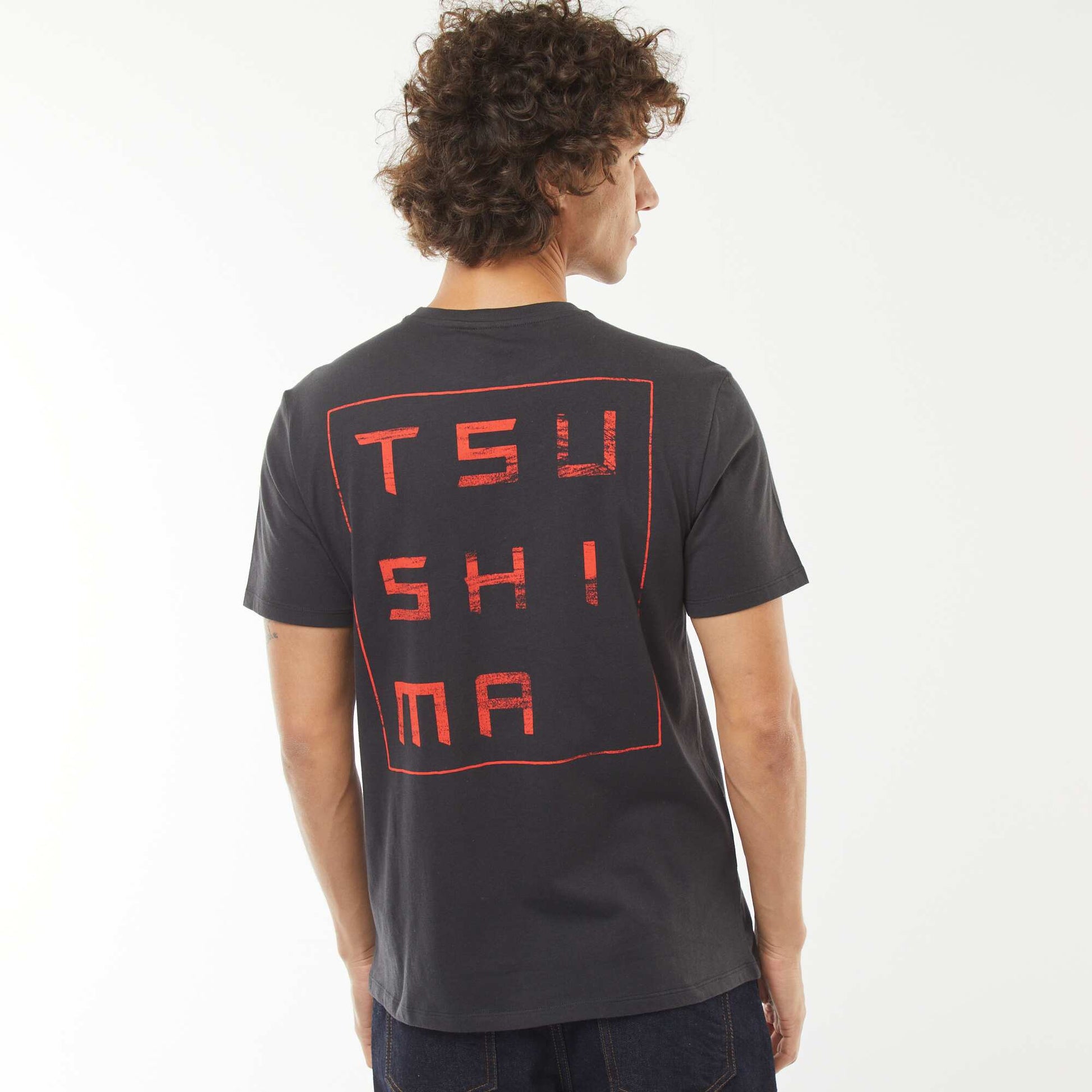 T-shirt 'Ghost of Tsushima' manches courtes NOIR