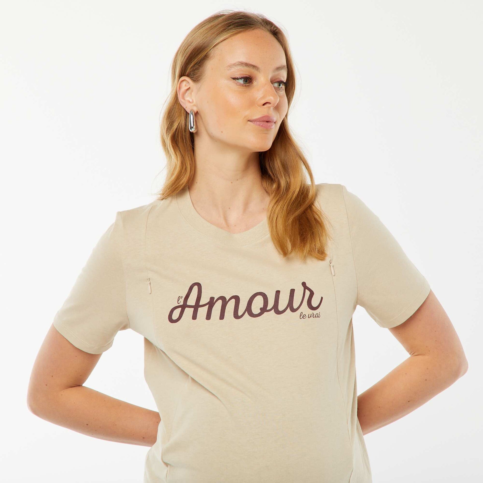 T-shirt d'allaitement BEIGE