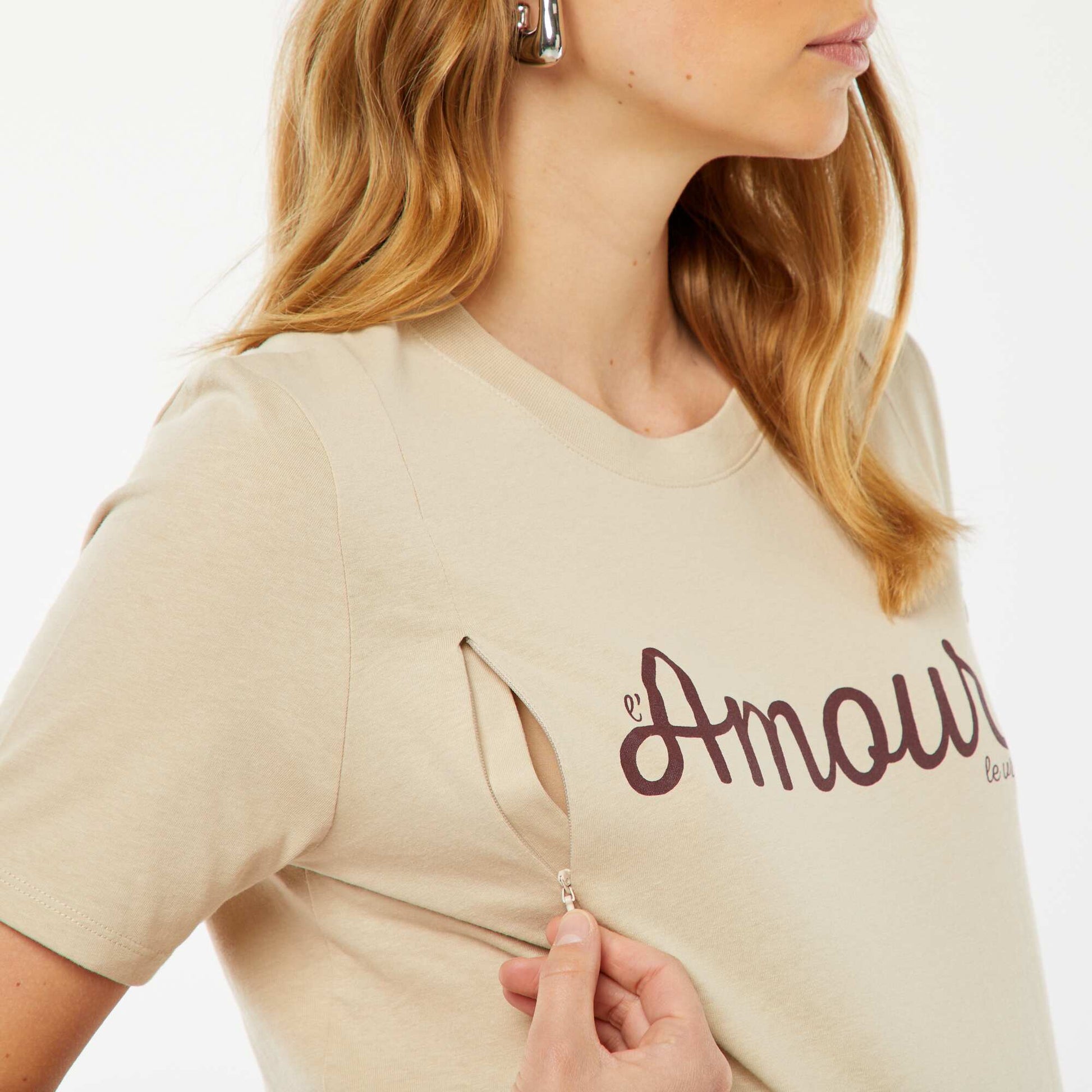 T-shirt d'allaitement BEIGE