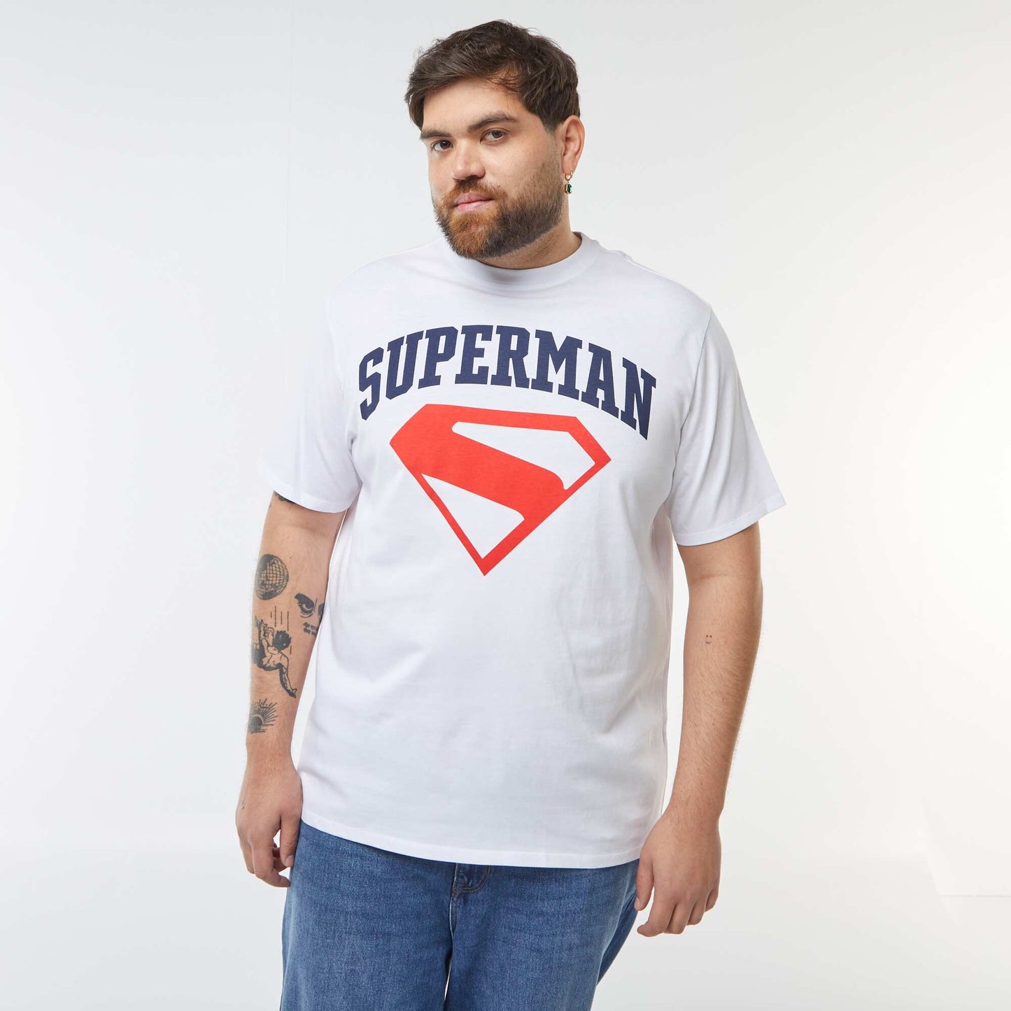 T-shirt 'Superman' 'DC Comics' manches courtes BLANC