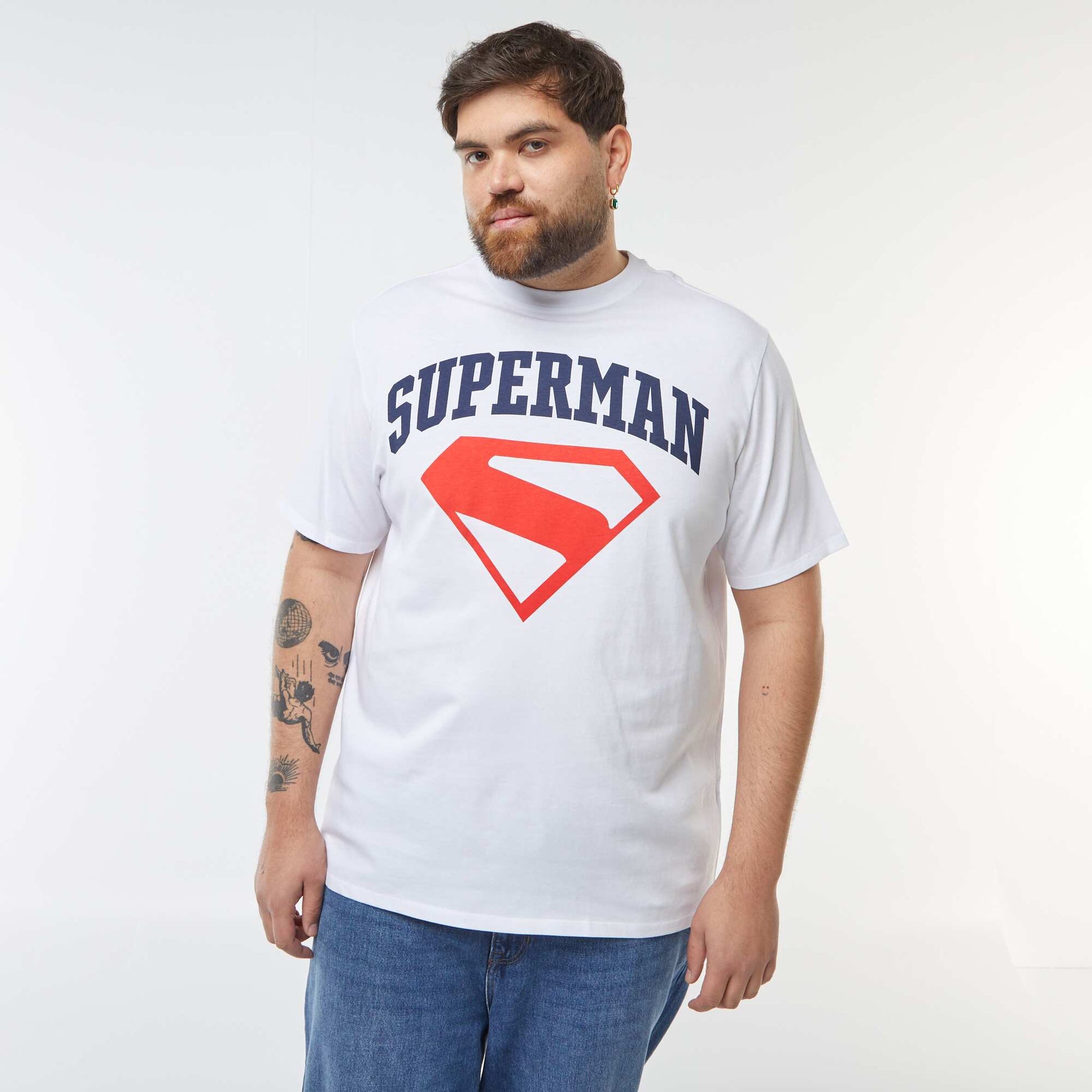 T-shirt 'Superman' 'DC Comics' manches courtes BLANC