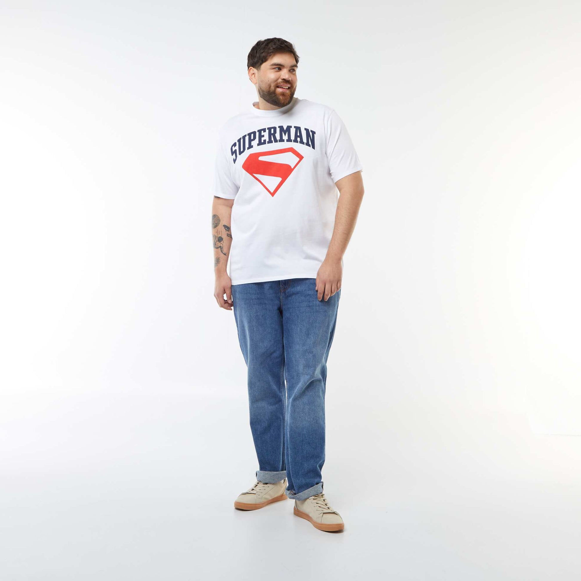 T-shirt 'Superman' 'DC Comics' manches courtes BLANC