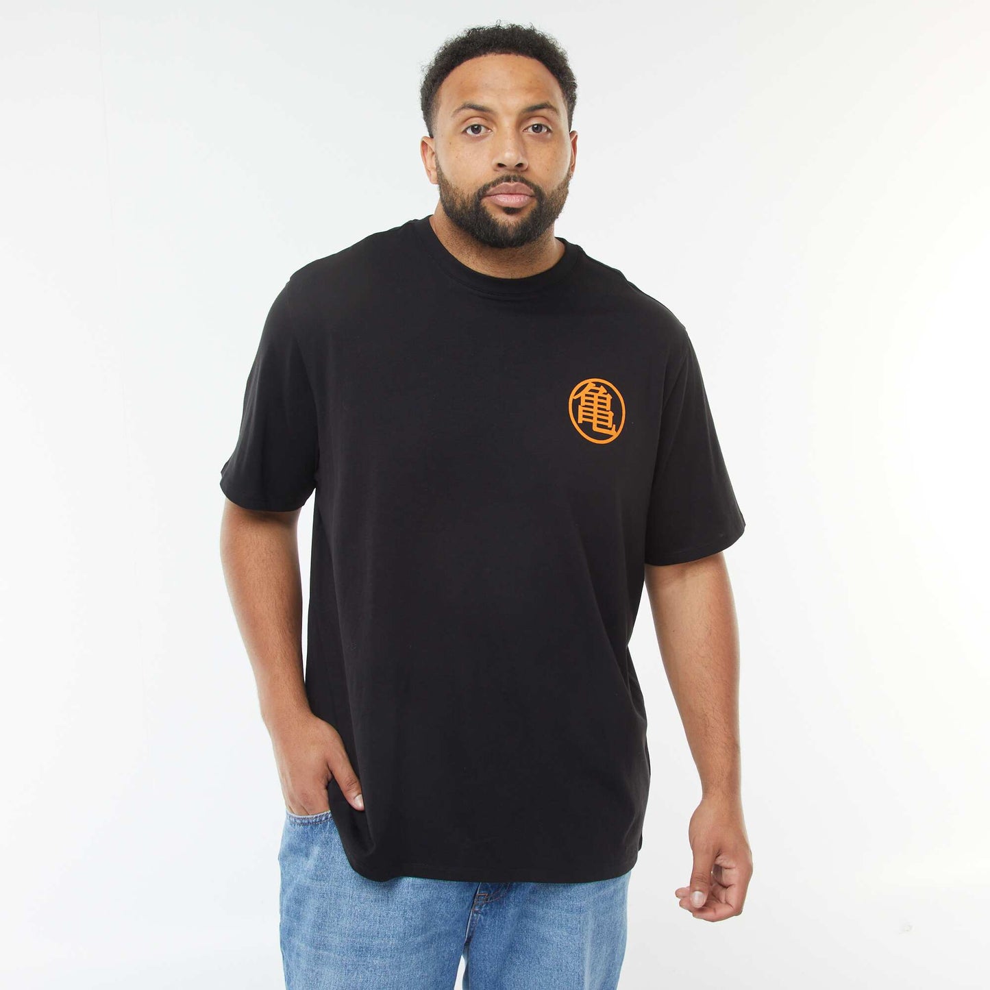 T-shirt 'Dragon Ball' manches courtes et imprimé recto/verso NOIR