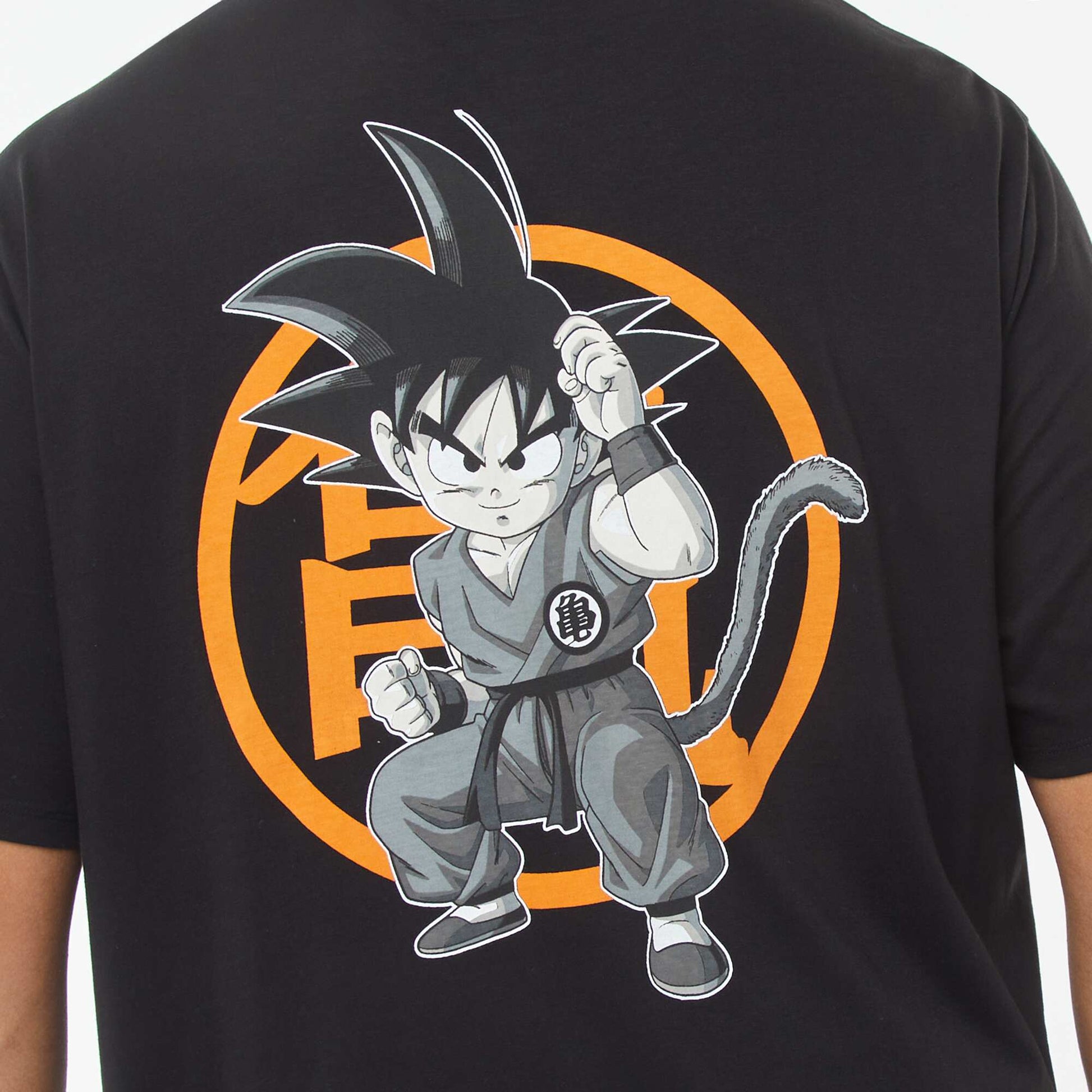 T-shirt 'Dragon Ball' manches courtes et imprimé recto/verso NOIR