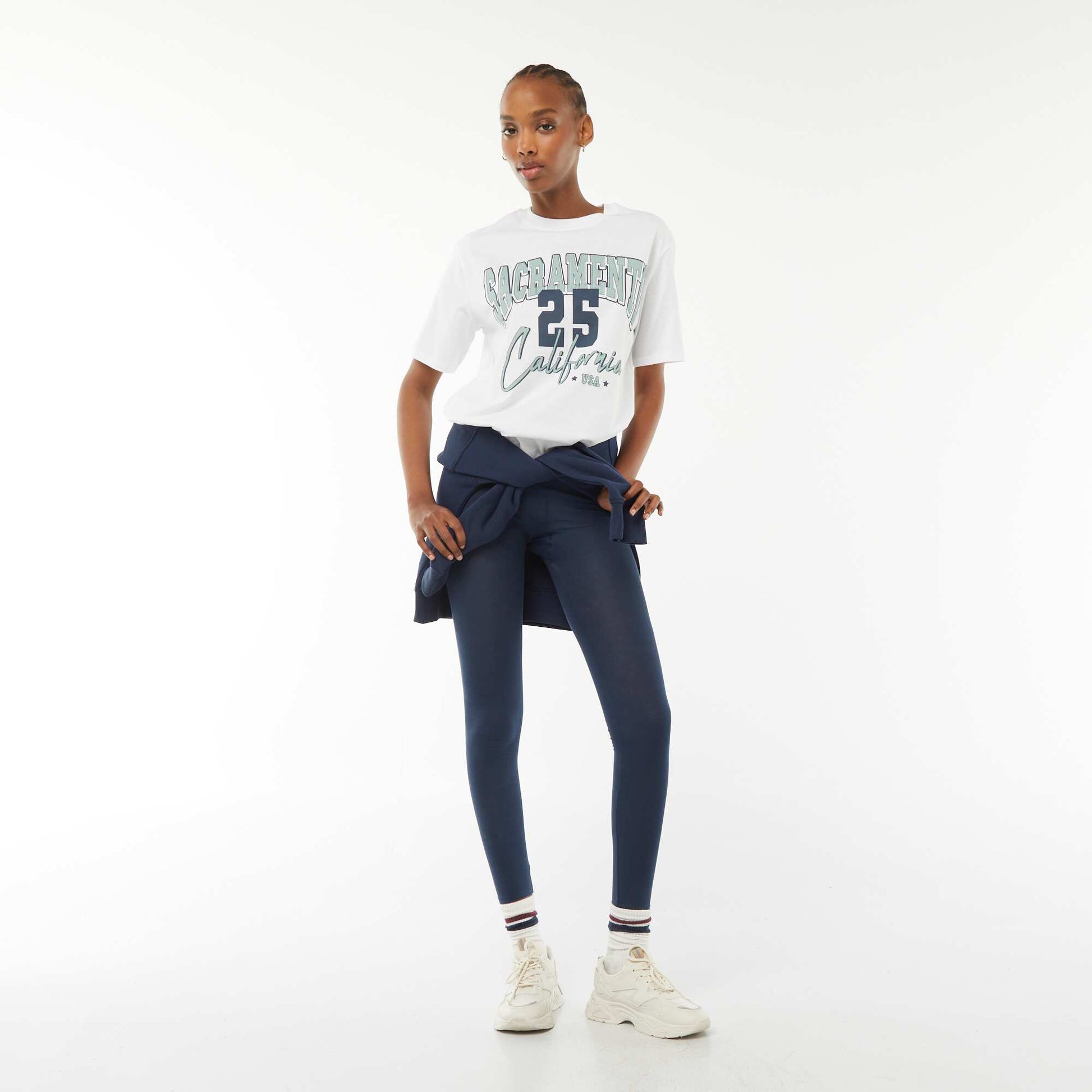 T-shirt manches courtes imprimé BLANC