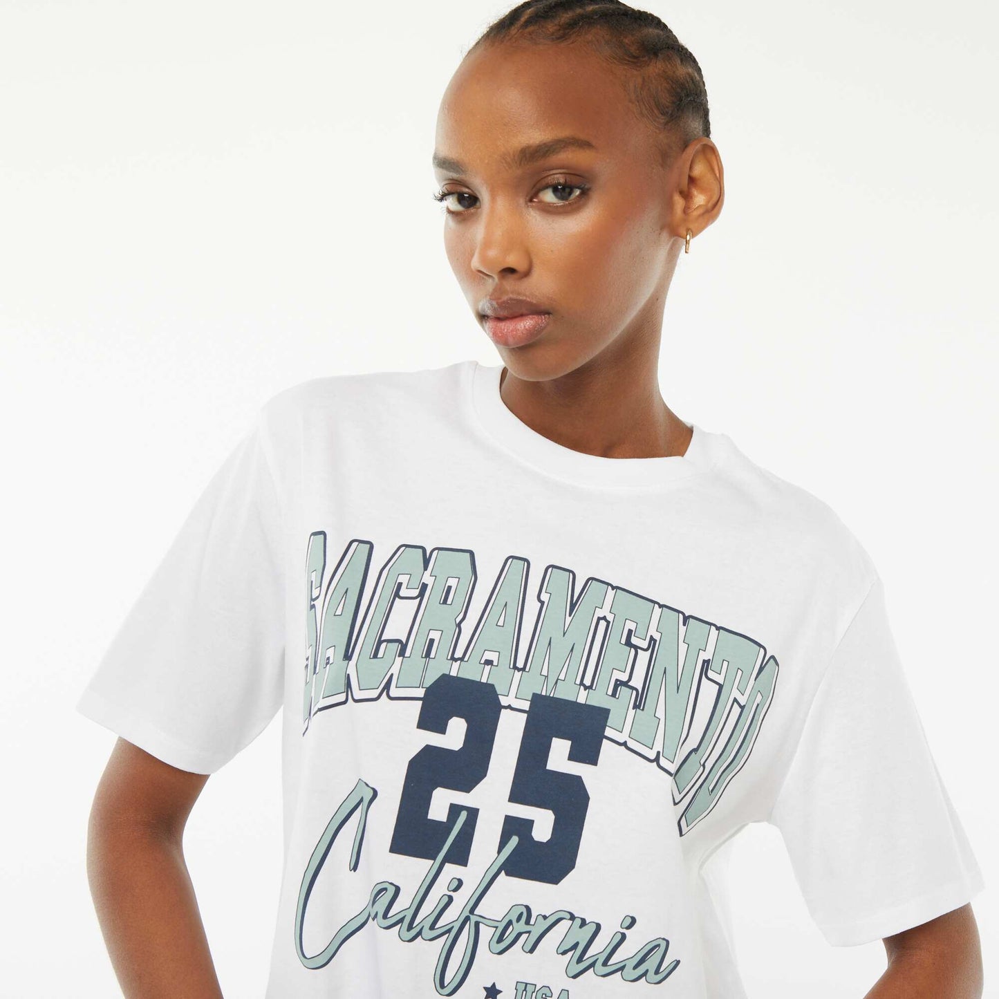 T-shirt manches courtes imprimé BLANC