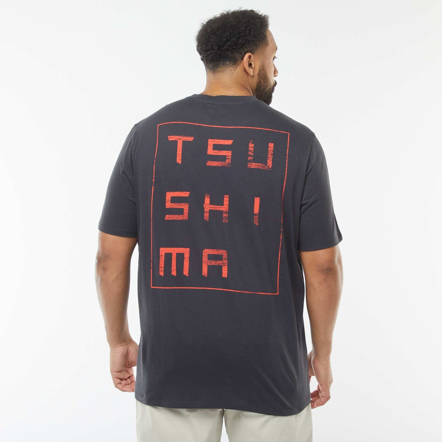 T-shirt imprimé recto-verso à manches courtes 'Ghost of Tsushima' NOIR