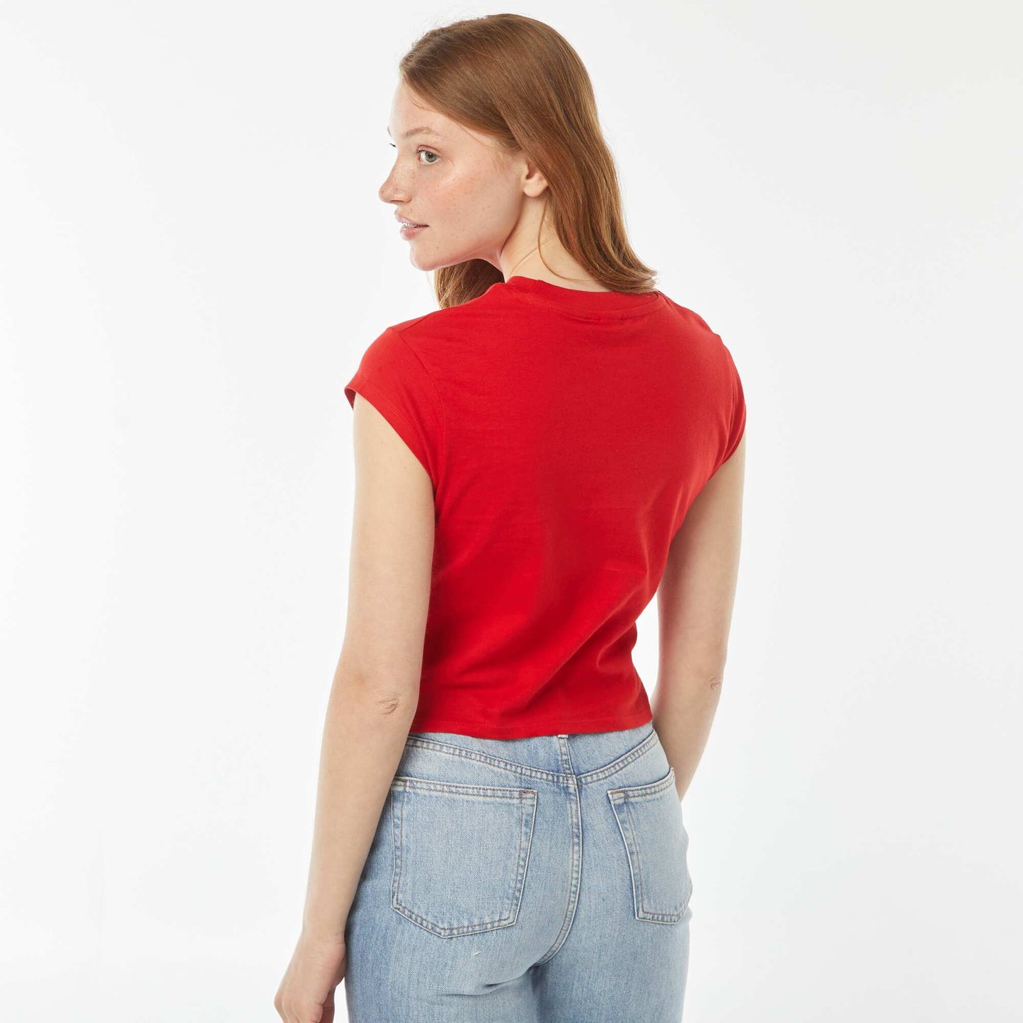 Tee-shirt court imprimé 'Stitch' ROUGE