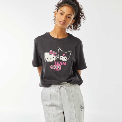 Tee-shirt large imprimé 'Hello Kitty' NOIR