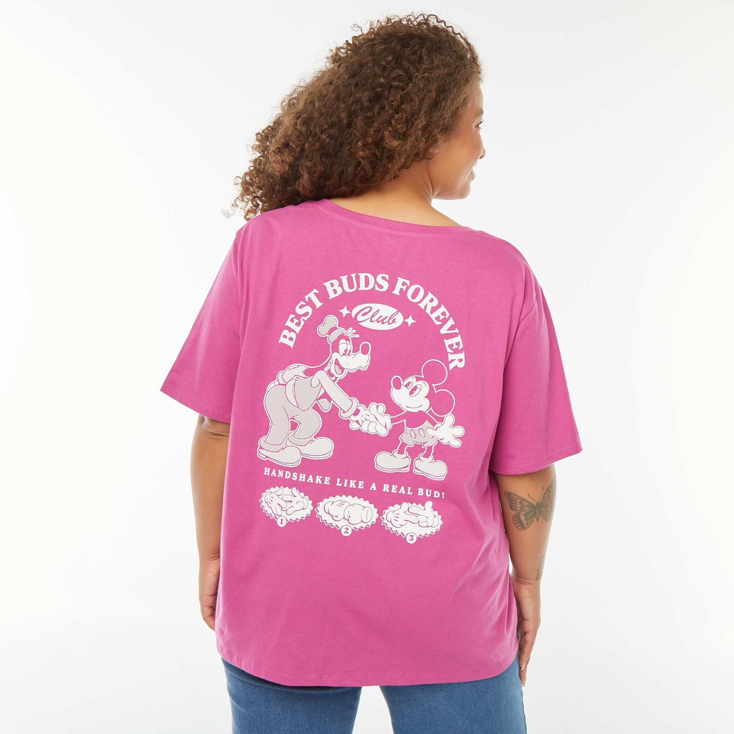 Tee-shirt imprimé 'Mickey' et 'Pluto' ROSE