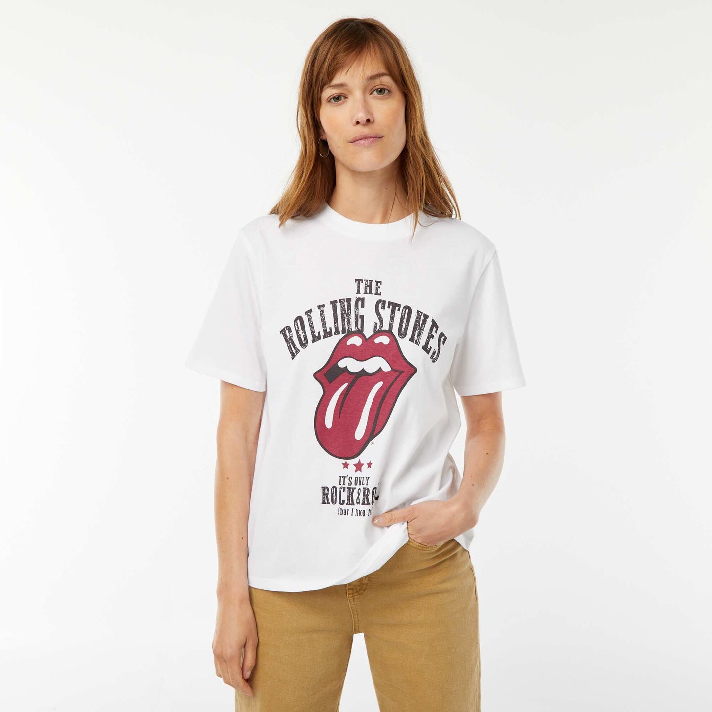 T-shirt à manches courtes 'Rolling Stones' BLANC