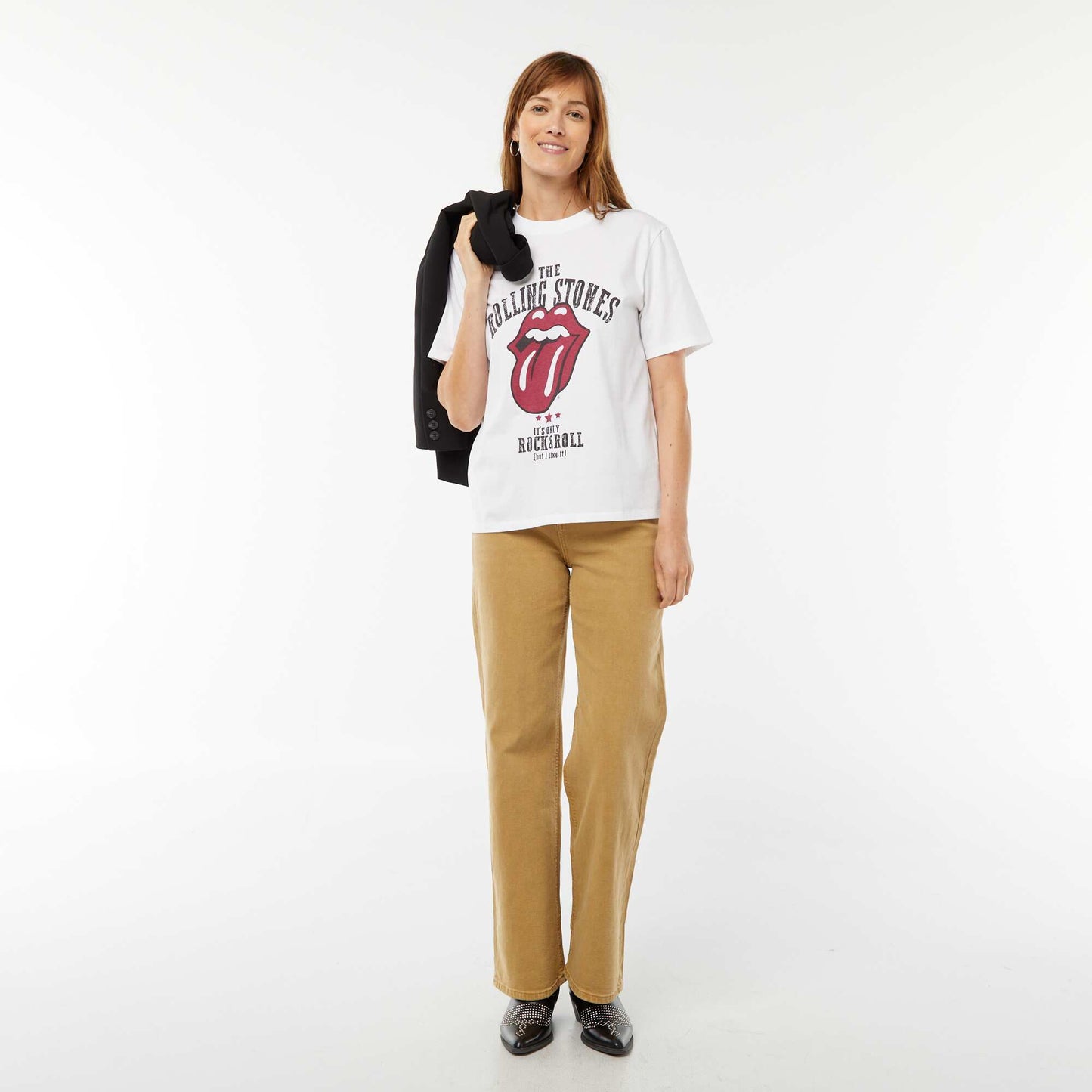 T-shirt à manches courtes 'Rolling Stones' BLANC