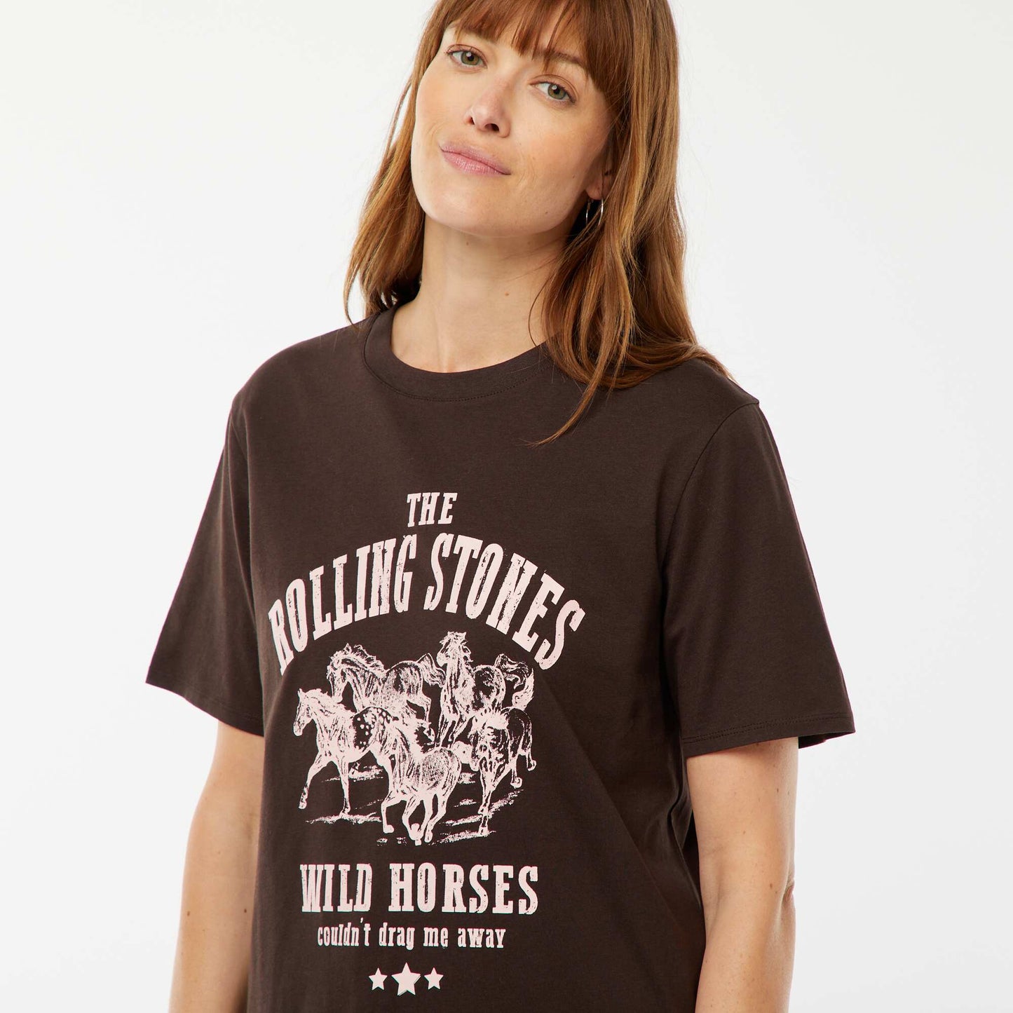 T-shirt à manches courtes 'Rolling Stones' MARRON
